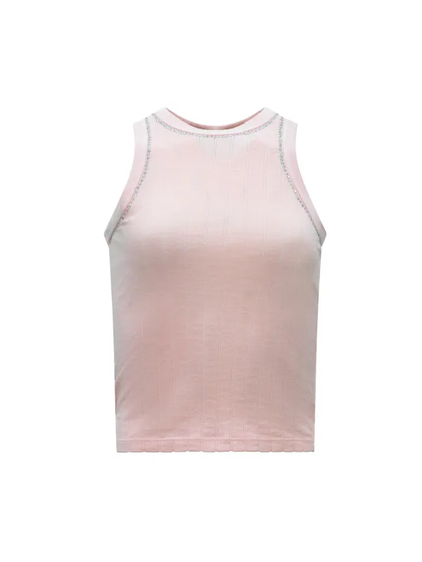 CARLY CRYSTAL-HEARTS POINTELLE JERSEY TANK TOP made by Coût De La Liberté