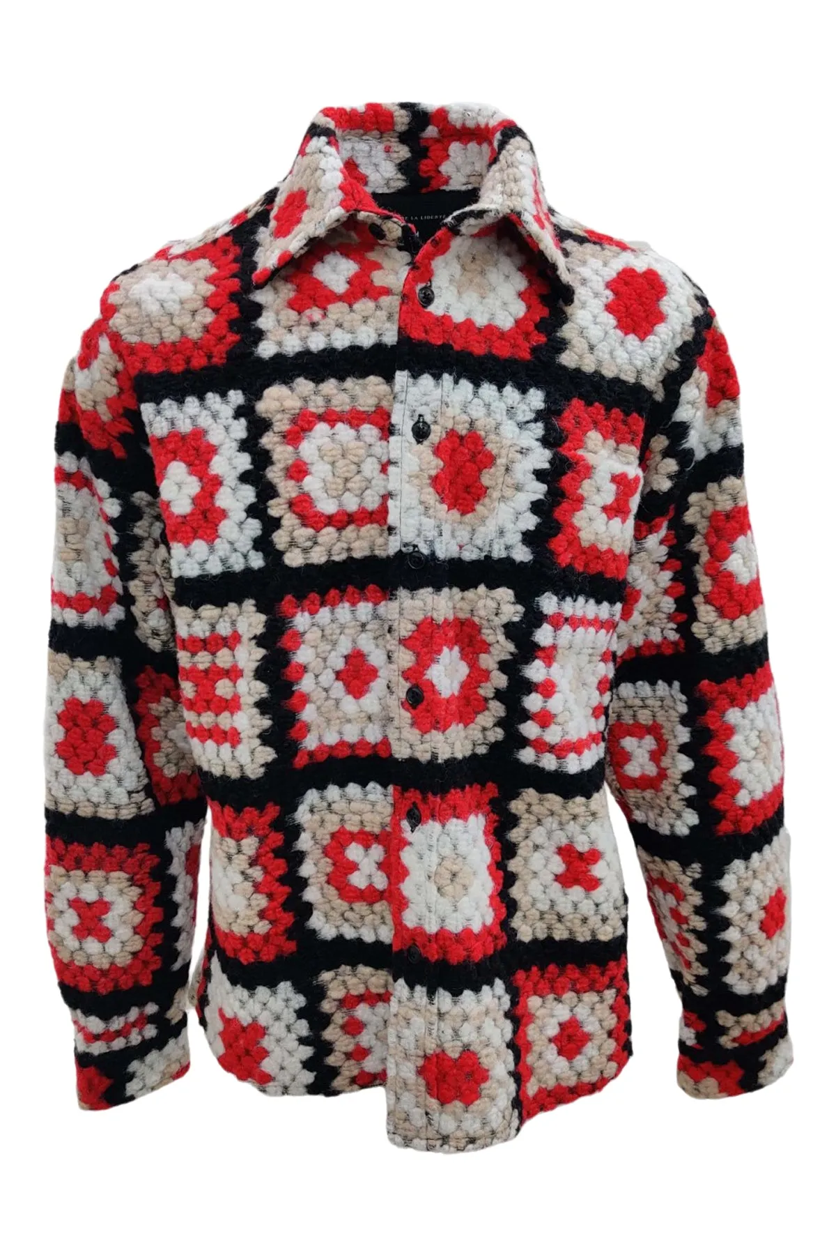 Tommy-Knitted Crochet Wool Oversize Shirt sold by Coût De La Liberté product image thumbnail 5