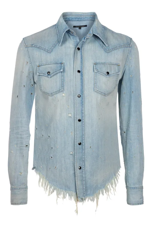 Stevie/Non-Stretch Denim Western Shirt made by Coût De La Liberté