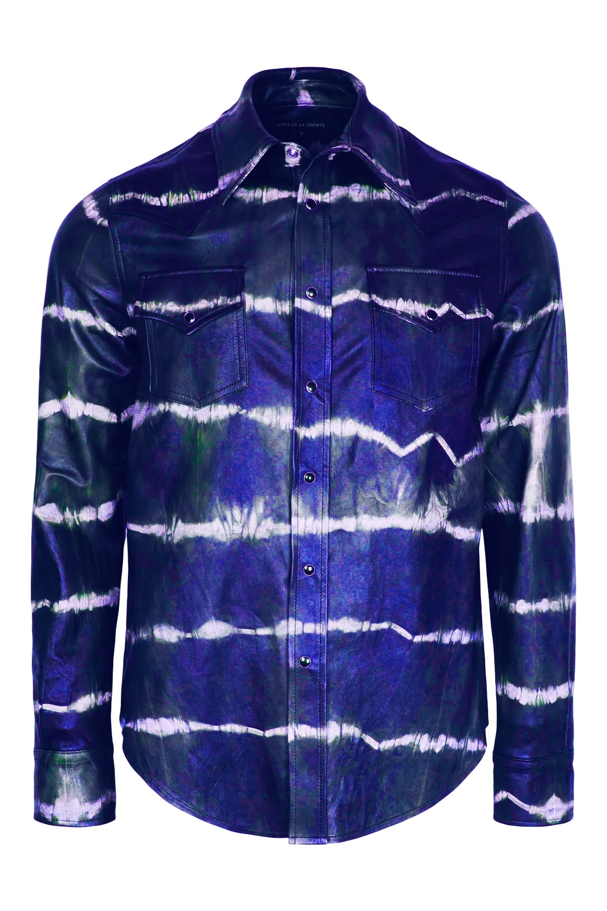 Stevie-Western Shirt-Leather Tie Dye sold by Coût De La Liberté product image thumbnail 3