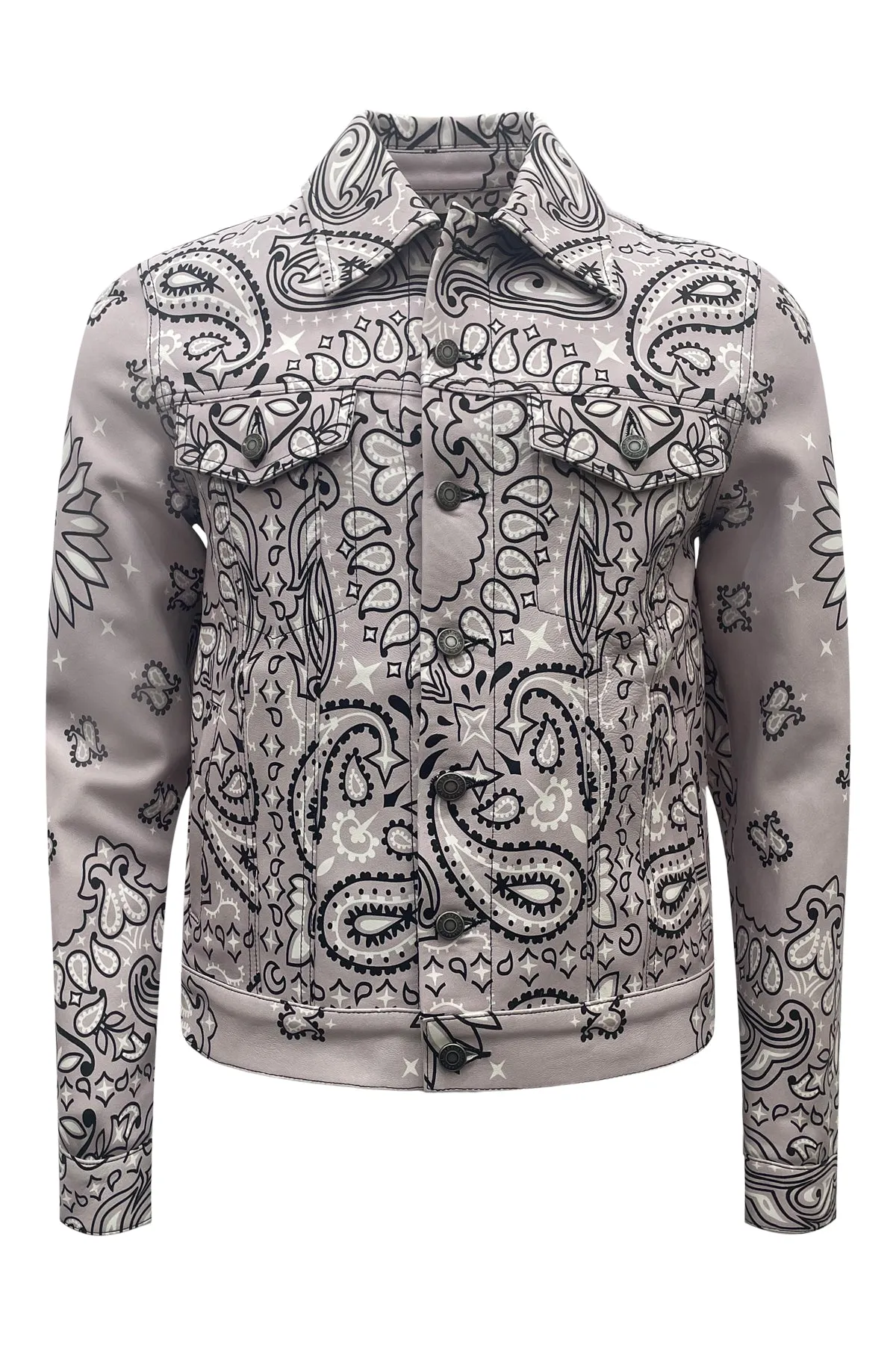 Johnny/Leather Bandana Print/Trucker Jacket sold by Coût De La Liberté