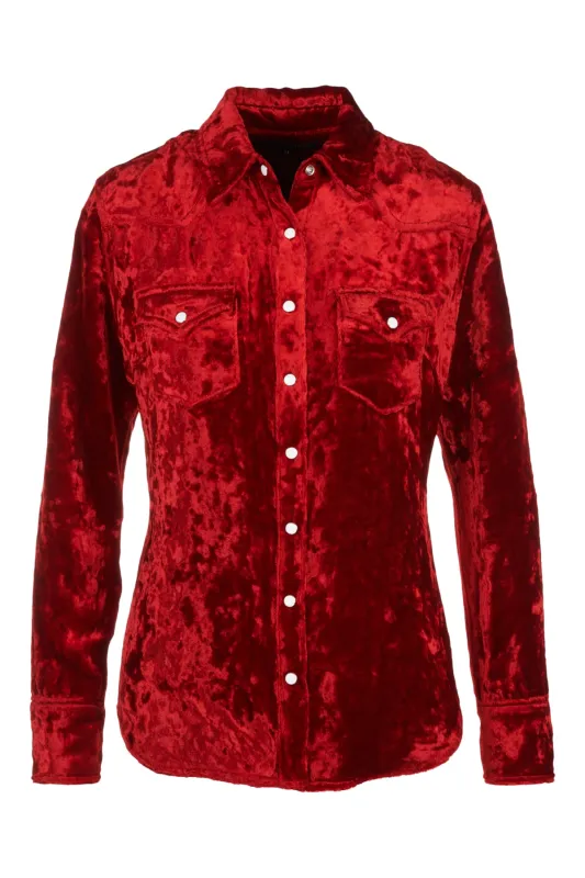 Rosie/Viscose Velvet Western Shirt made by Coût De La Liberté