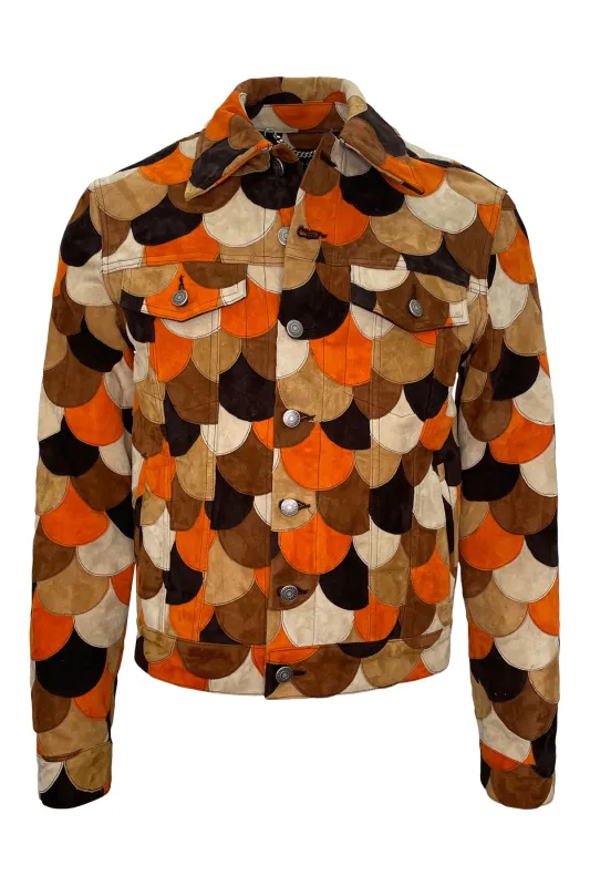 Johnny Circular Stretch Suede Patchwork Trucker Jacket made by Coût De La Liberté