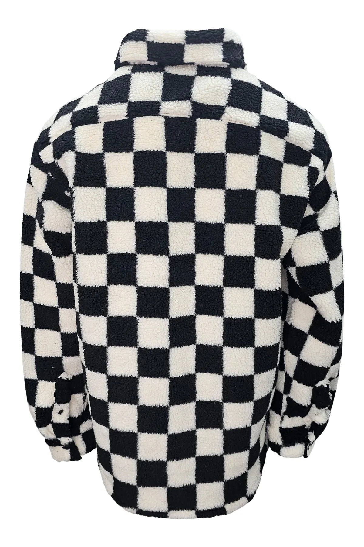Tommy Check Board Sherpa Oversized Shirt sold by Coût De La Liberté product image thumbnail 2