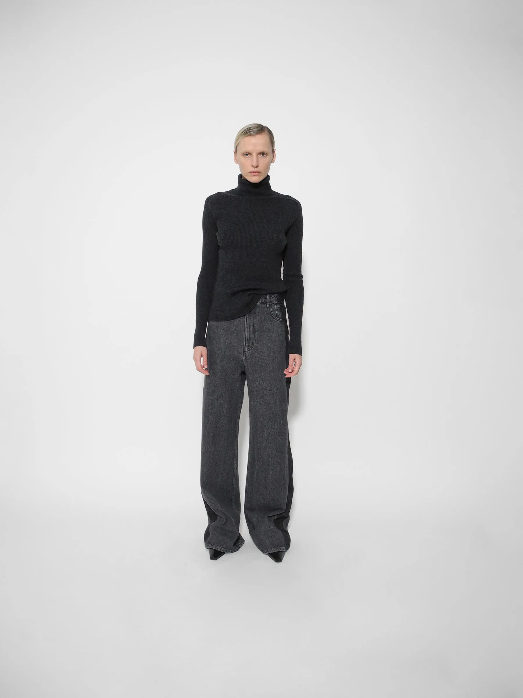 Anthracite Knitted Turtleneck Top sold by GAUCHERE