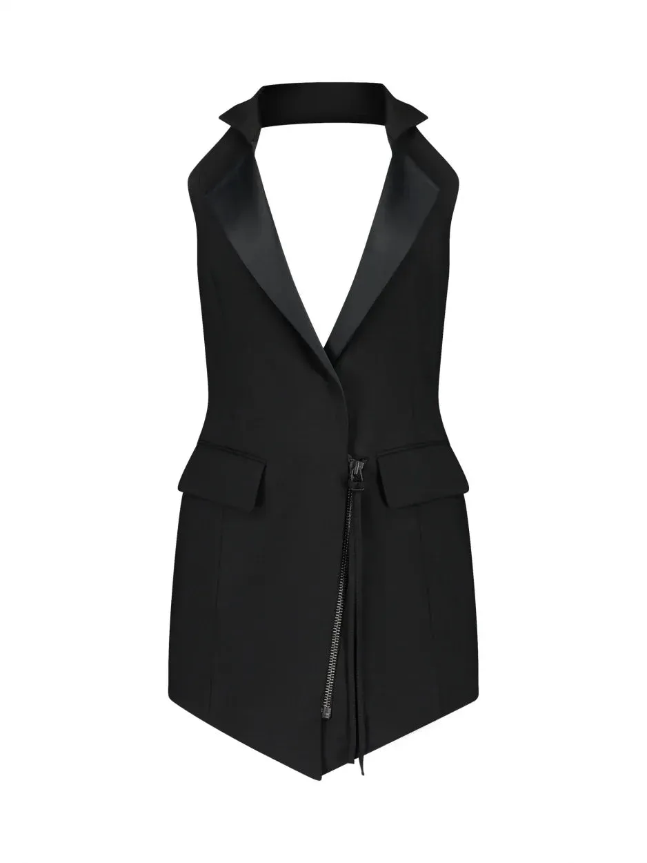 Adali Black – Wool Tuxedo Mini Dress sold by GAUGE81 product image thumbnail 3