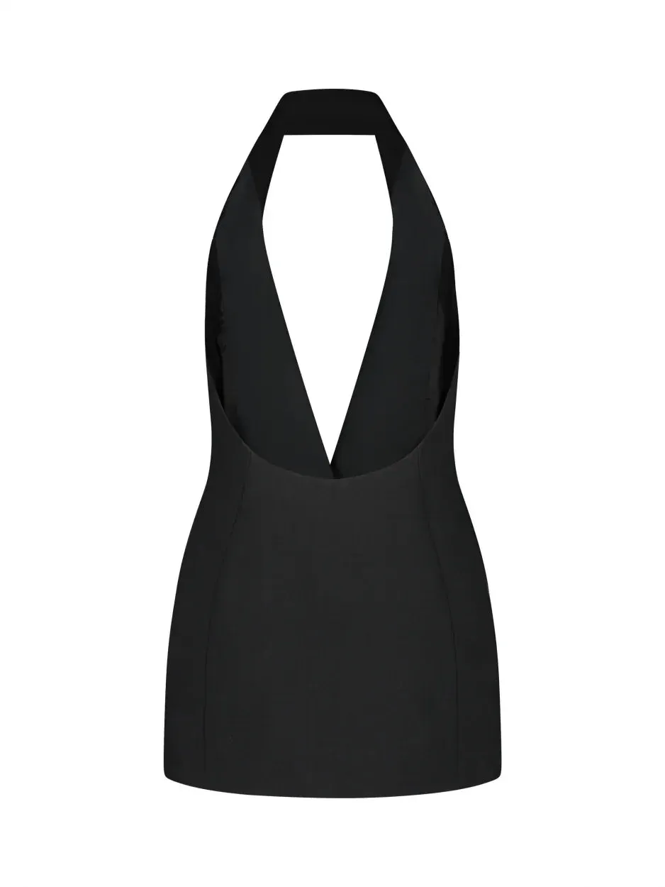 Adali Black – Wool Tuxedo Mini Dress sold by GAUGE81 product image thumbnail 4