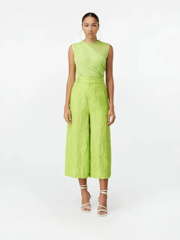 Carey Gauge Green – Sheer Gauze Jersey Bodysuit made by GAUGE81
