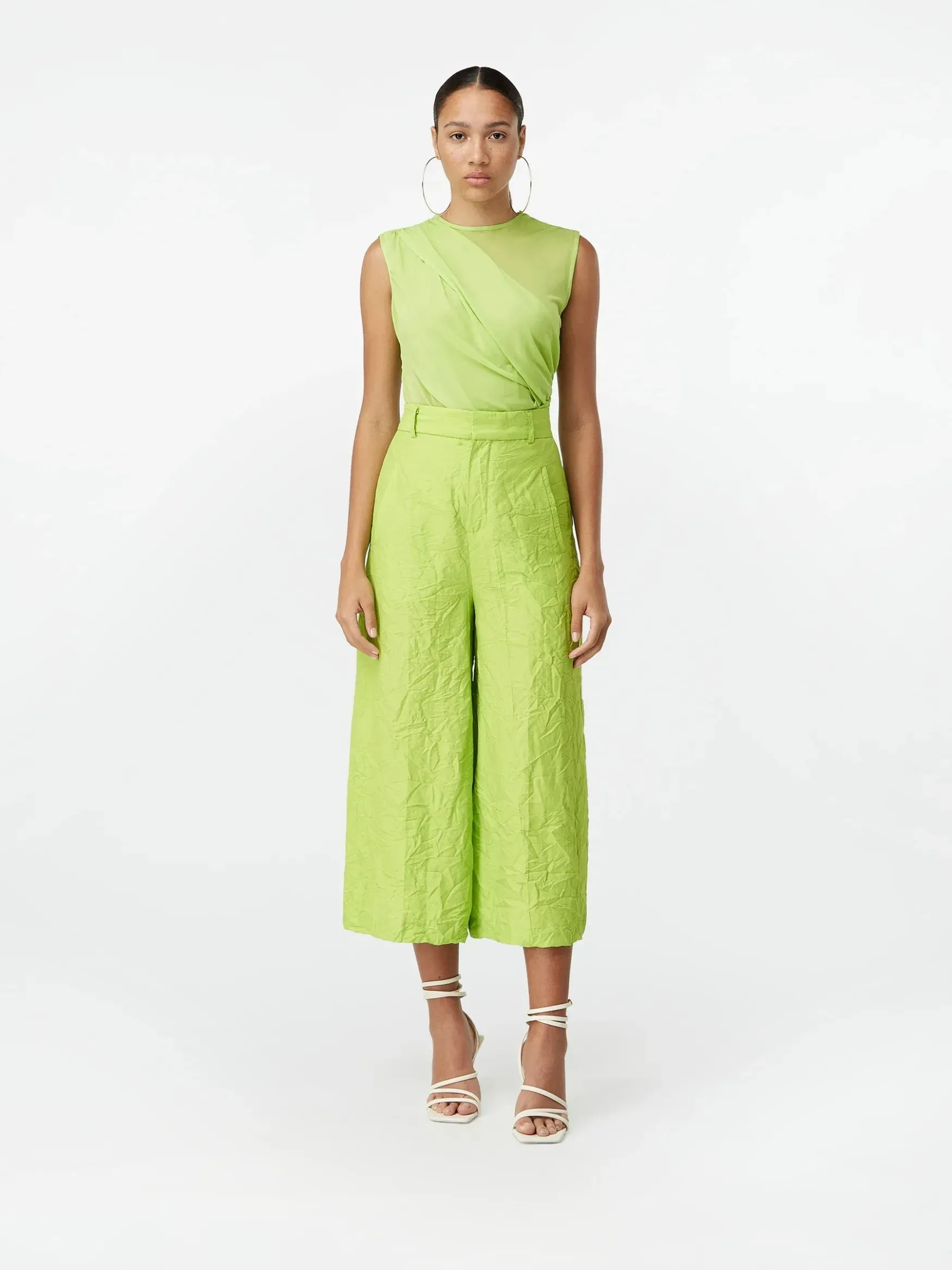 Carey Gauge Green – Sheer Gauze Jersey Bodysuit sold by GAUGE81