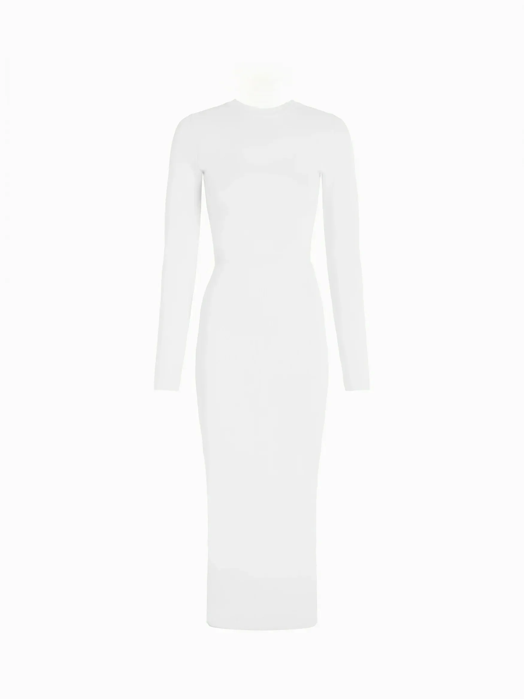 Huela White – Rayon Blend Fitted Long Dress sold by GAUGE81 product image thumbnail 4