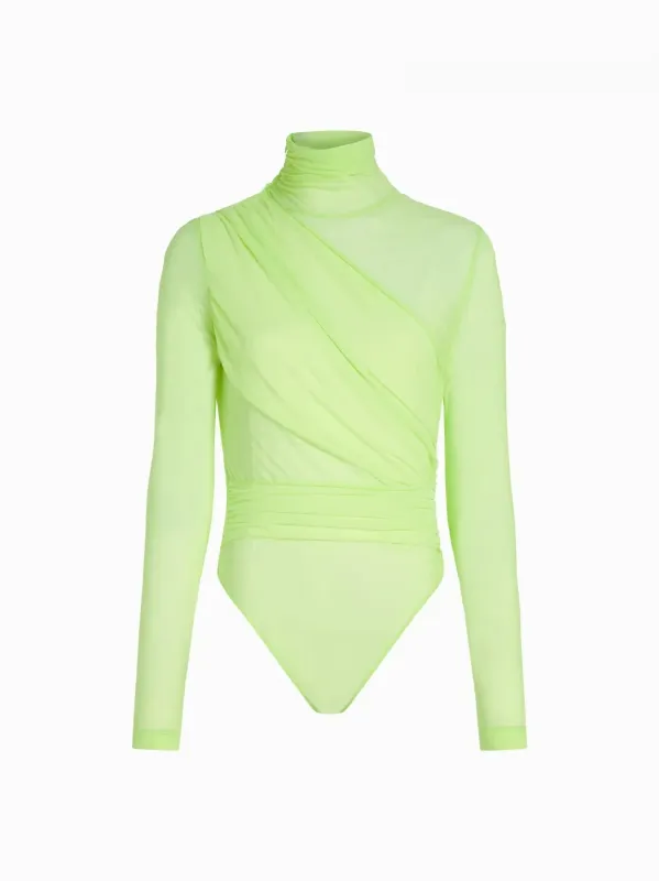 Patra Shadow Lime – Cupro Blend Jersey Bodysuit made by GAUGE81