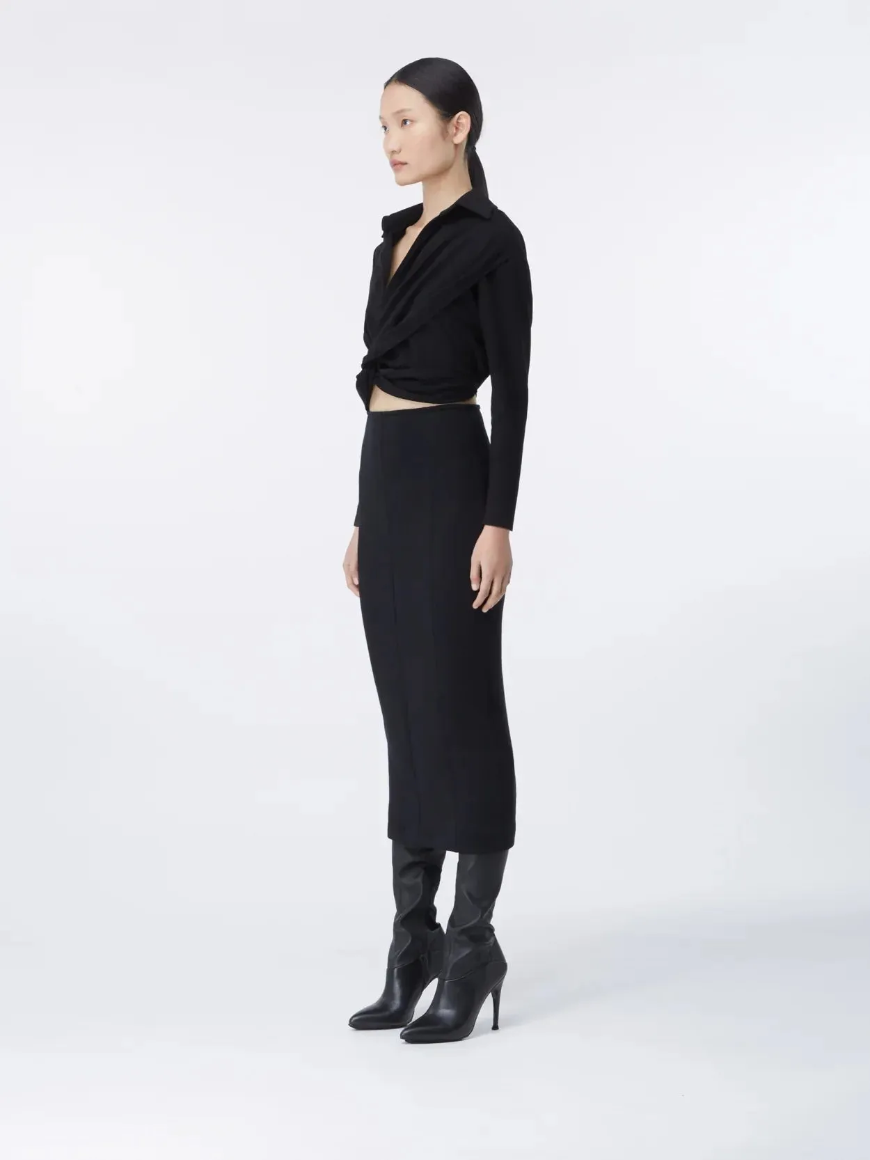 Vallera Black – Viscose Milano Blend Shirt Dress sold by GAUGE81 product image thumbnail 3