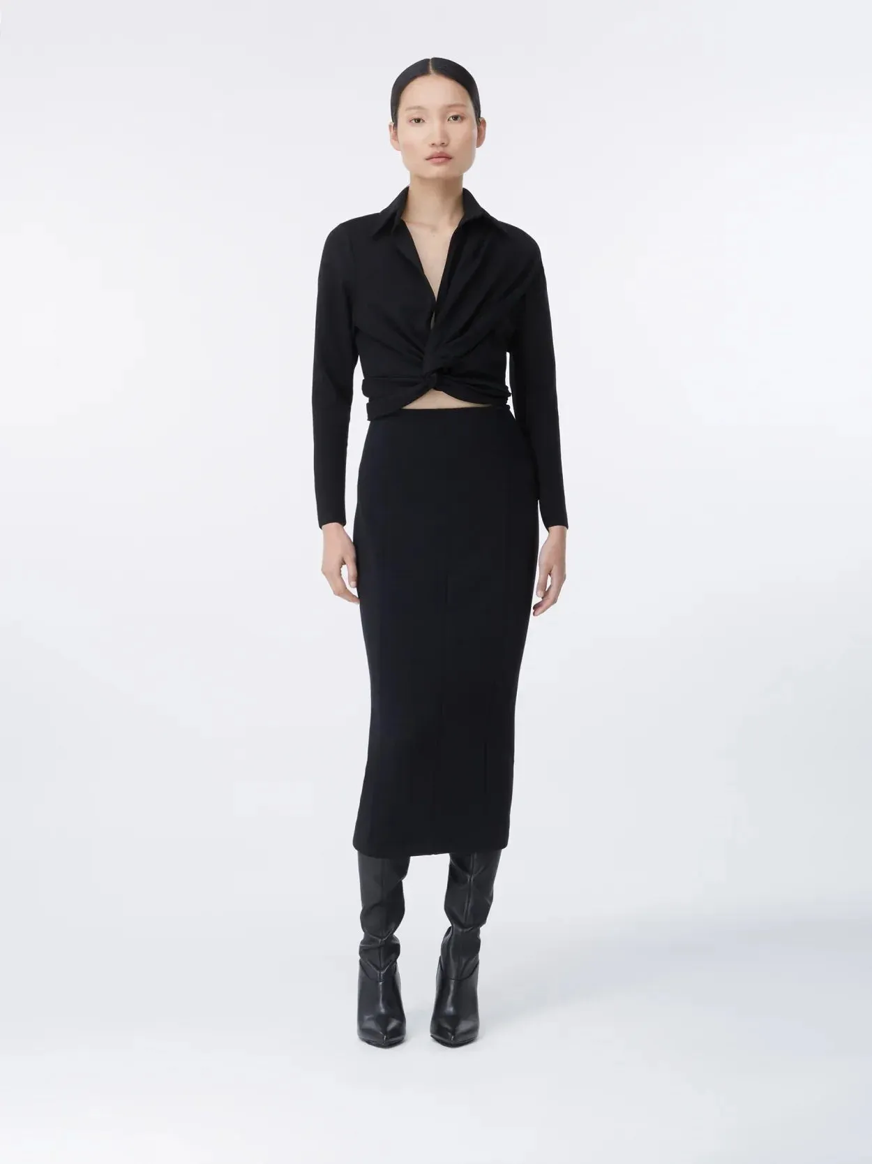 Vallera Black – Viscose Milano Blend Shirt Dress sold by GAUGE81