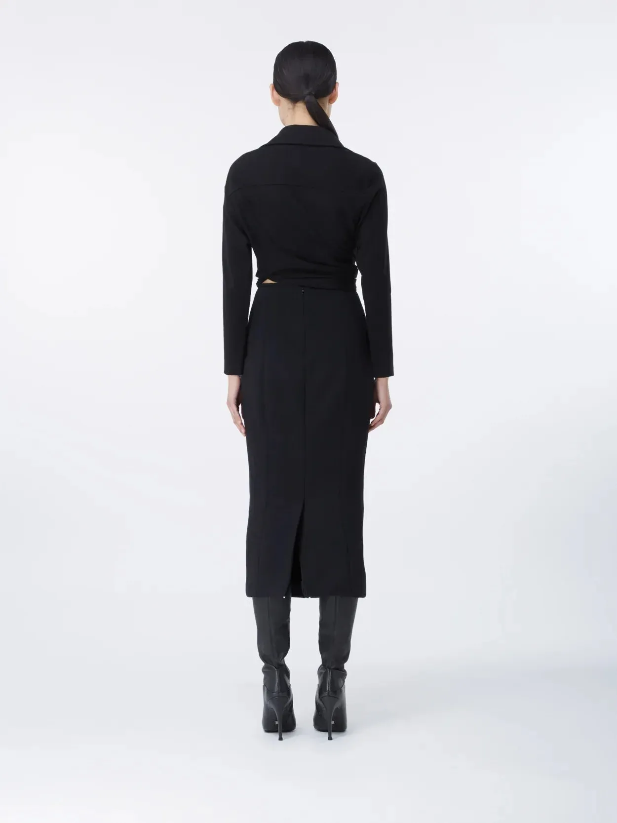 Vallera Black – Viscose Milano Blend Shirt Dress sold by GAUGE81 product image thumbnail 4