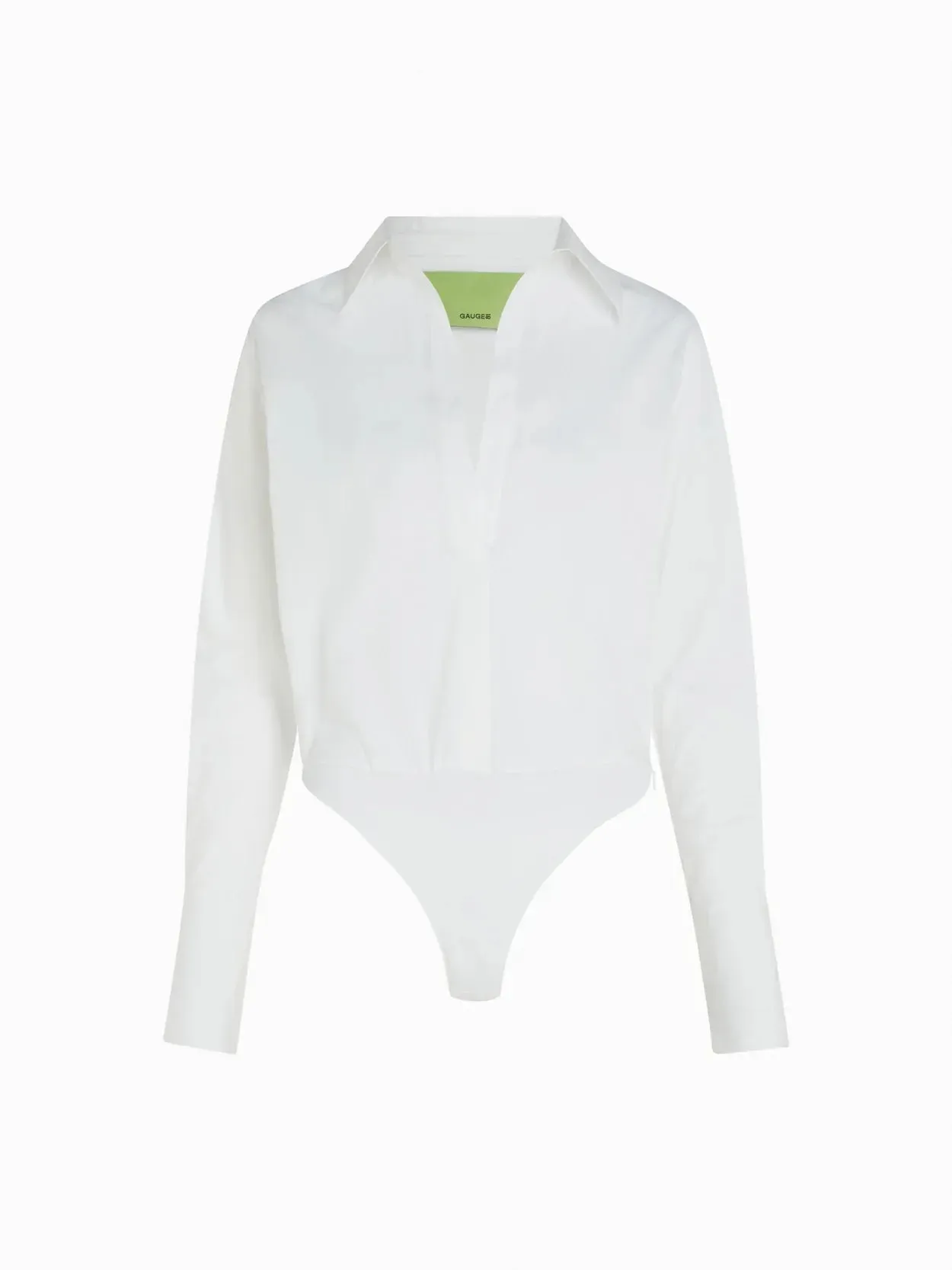 Aomo White – Cotton Poplin Shirt Bodysuit sold by GAUGE81 product image thumbnail 3