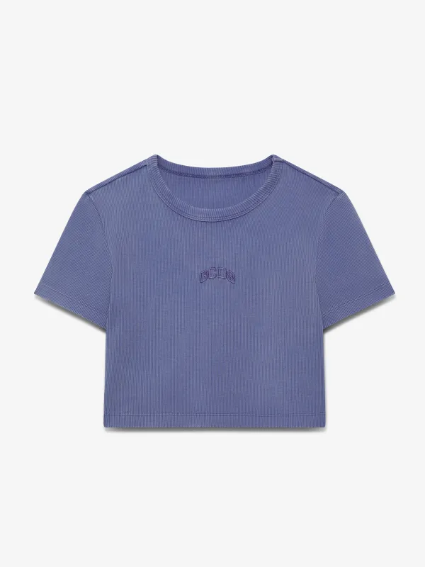 T-Shirt Crop stonewashed GCDS Logo Lounge made by GCDS