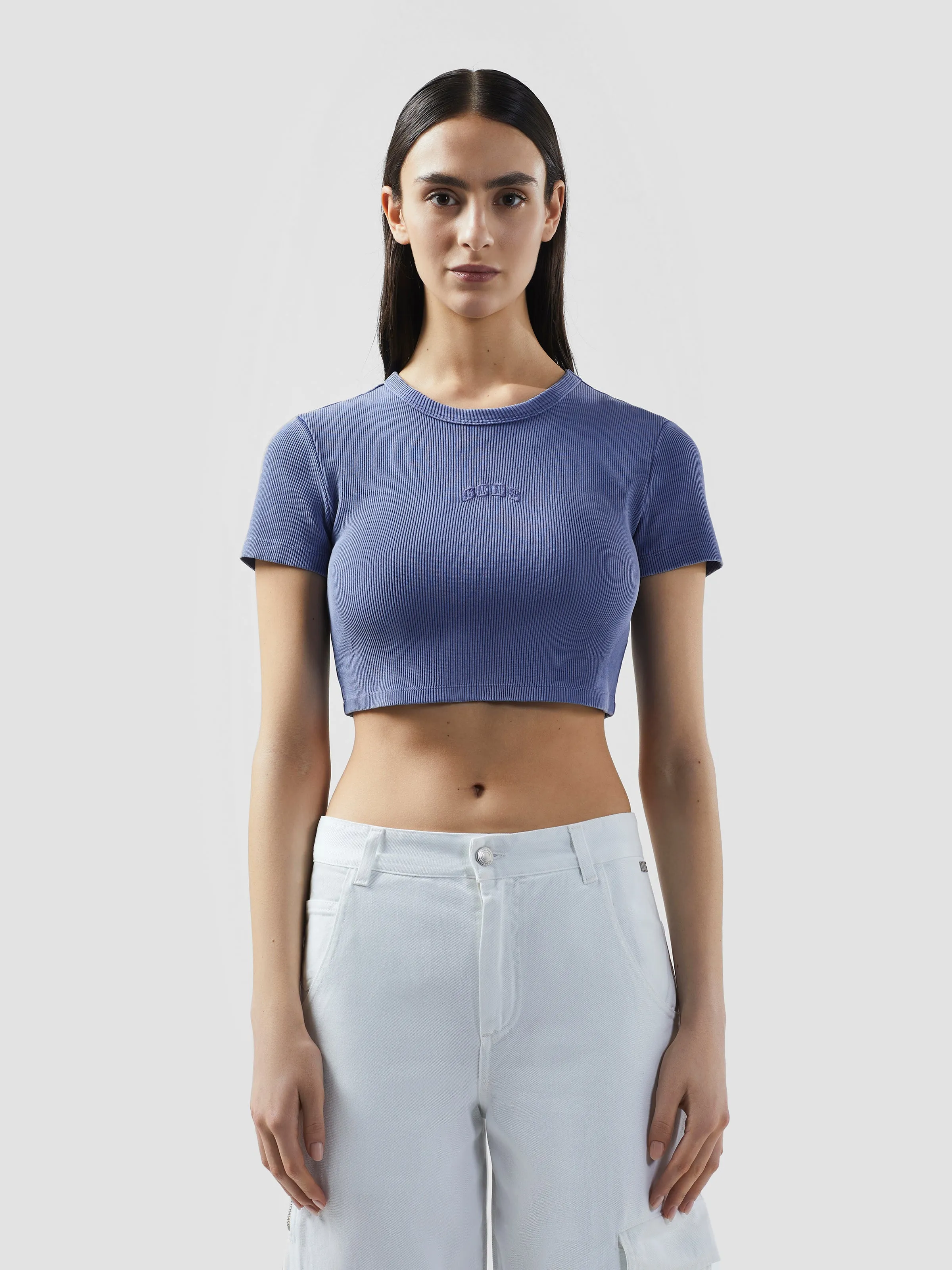 T-Shirt Crop stonewashed GCDS Logo Lounge sold by GCDS product image thumbnail 3
