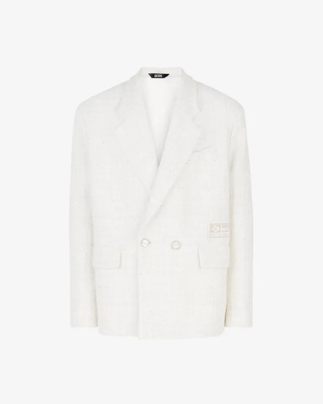 Double Breasted Tweed Blazer made by GCDS