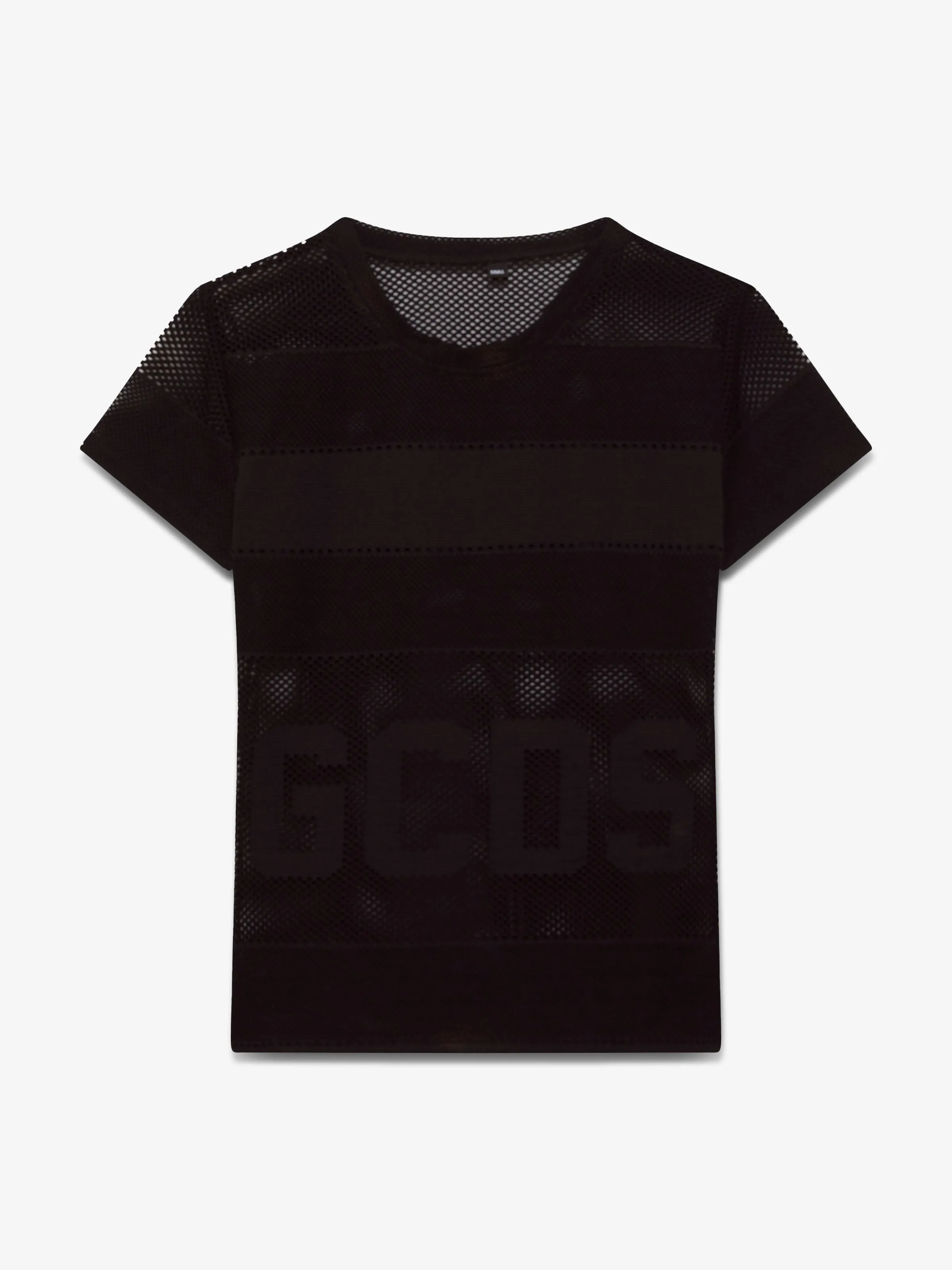 T-shirt in rete con logo sold by GCDS