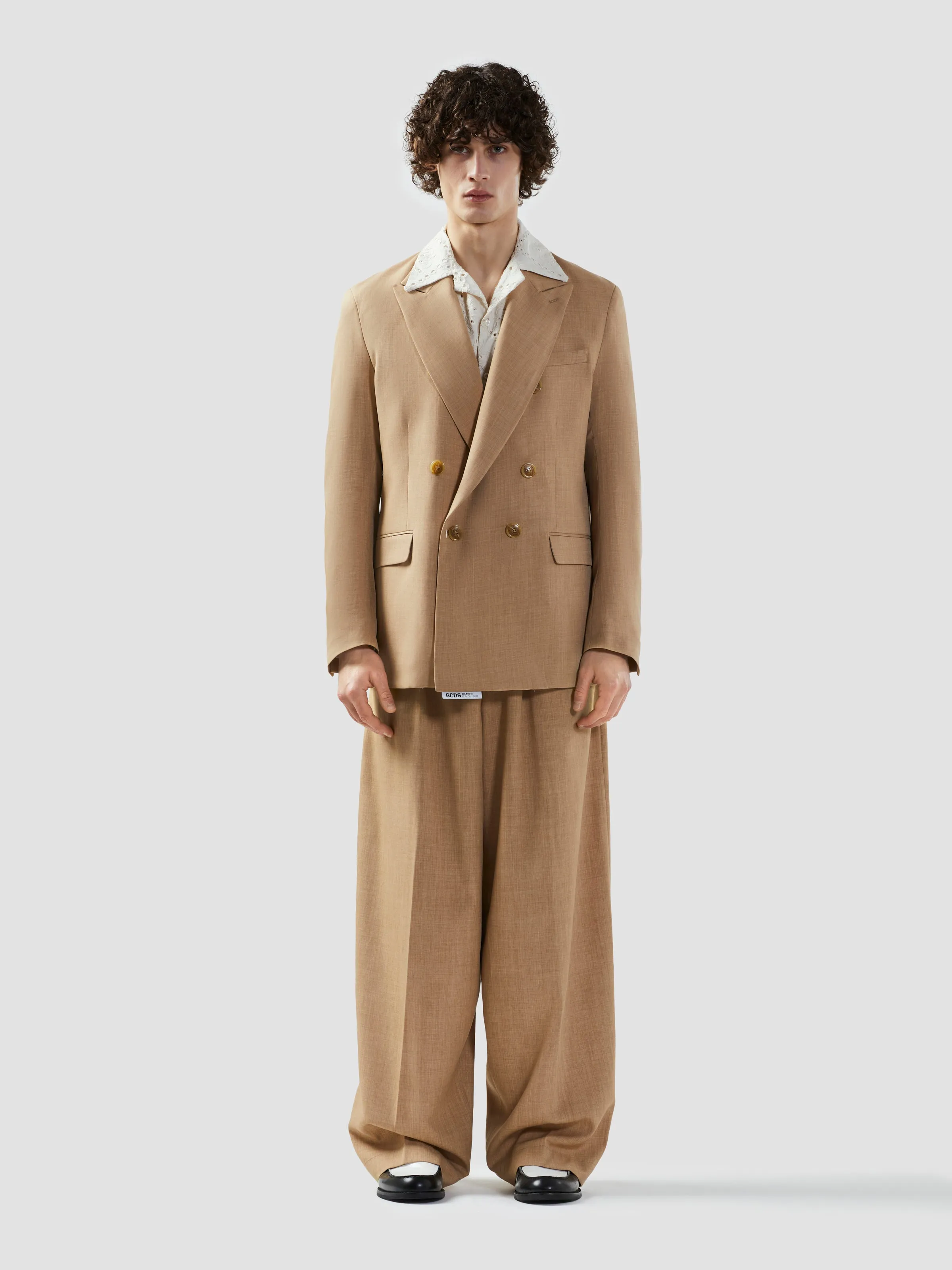 Pantaloni oversize in lana leggera sold by GCDS product image thumbnail 2