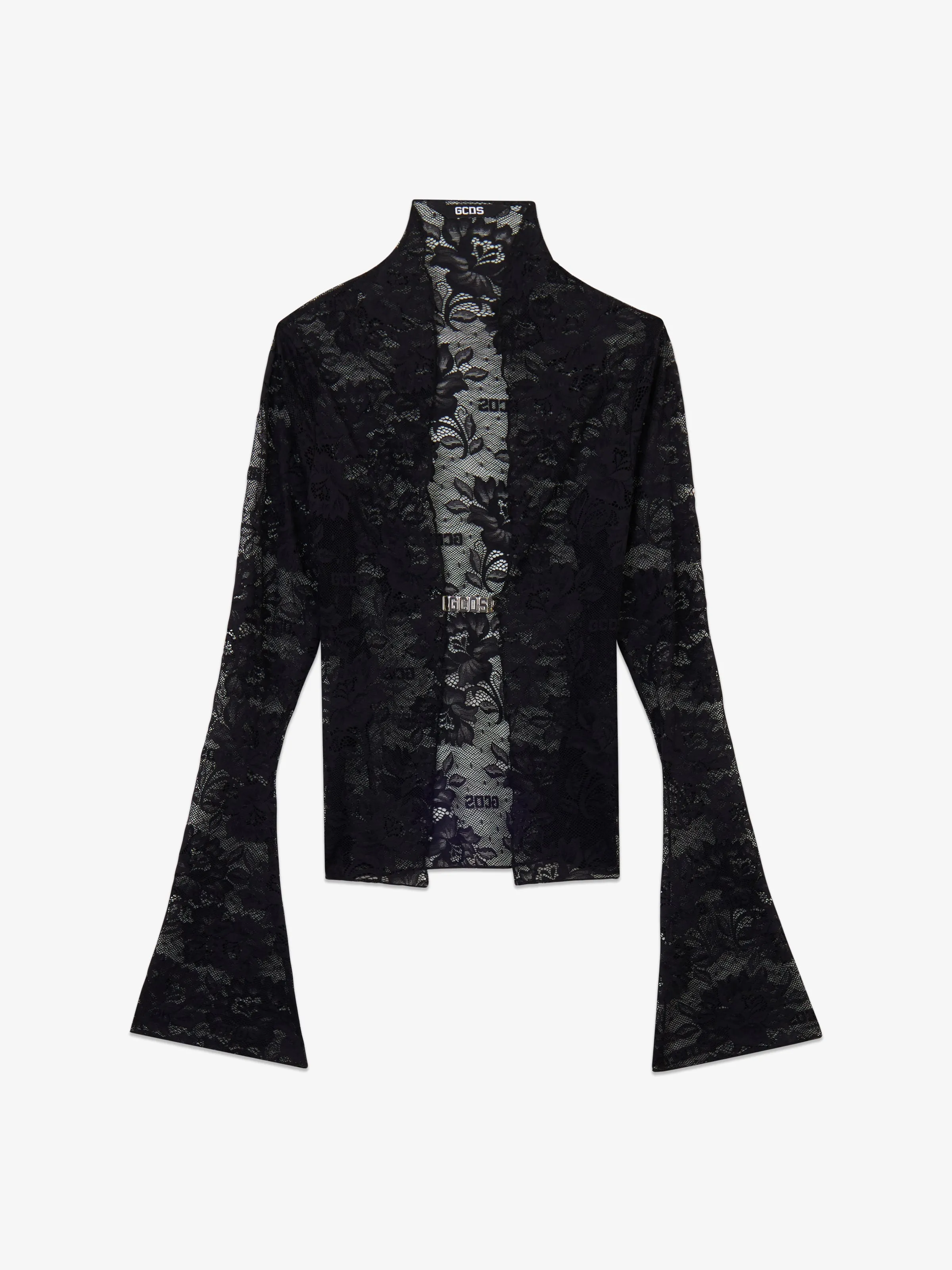 Camicia in pizzo con maniche svasate sold by GCDS