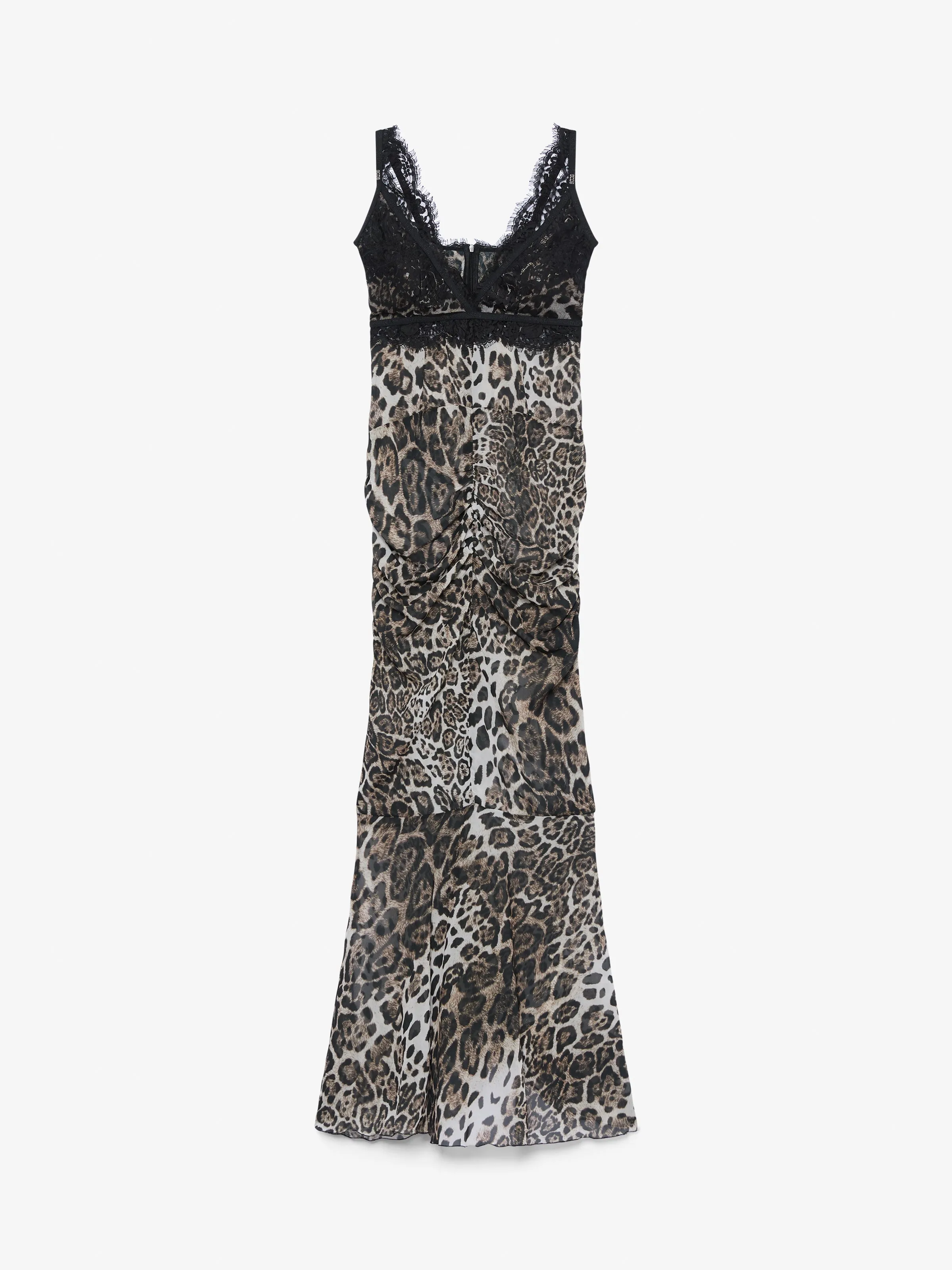 Abito lungo in pizzo con fantasia animalier sold by GCDS
