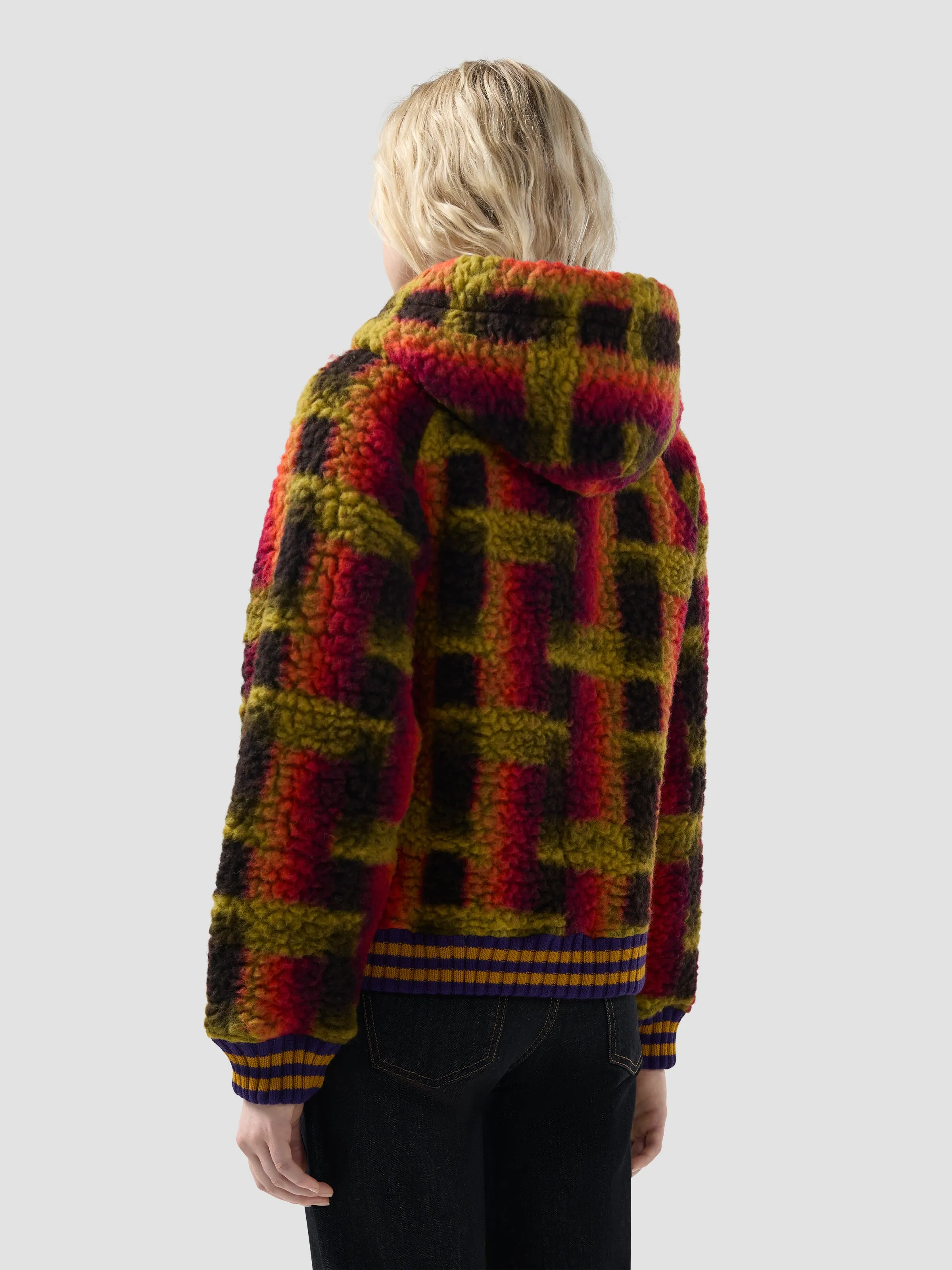Felpa con cappuccio in teddy con full zip sold by GCDS product image thumbnail 5