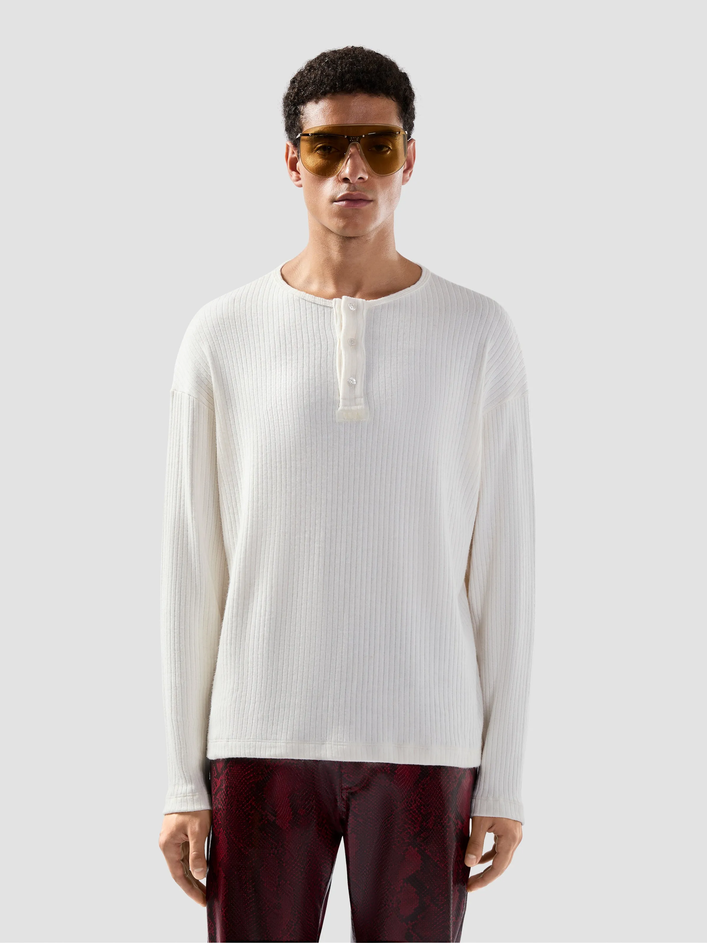 Maglia serafino a maniche lunghe con logo patch sold by GCDS product image thumbnail 3