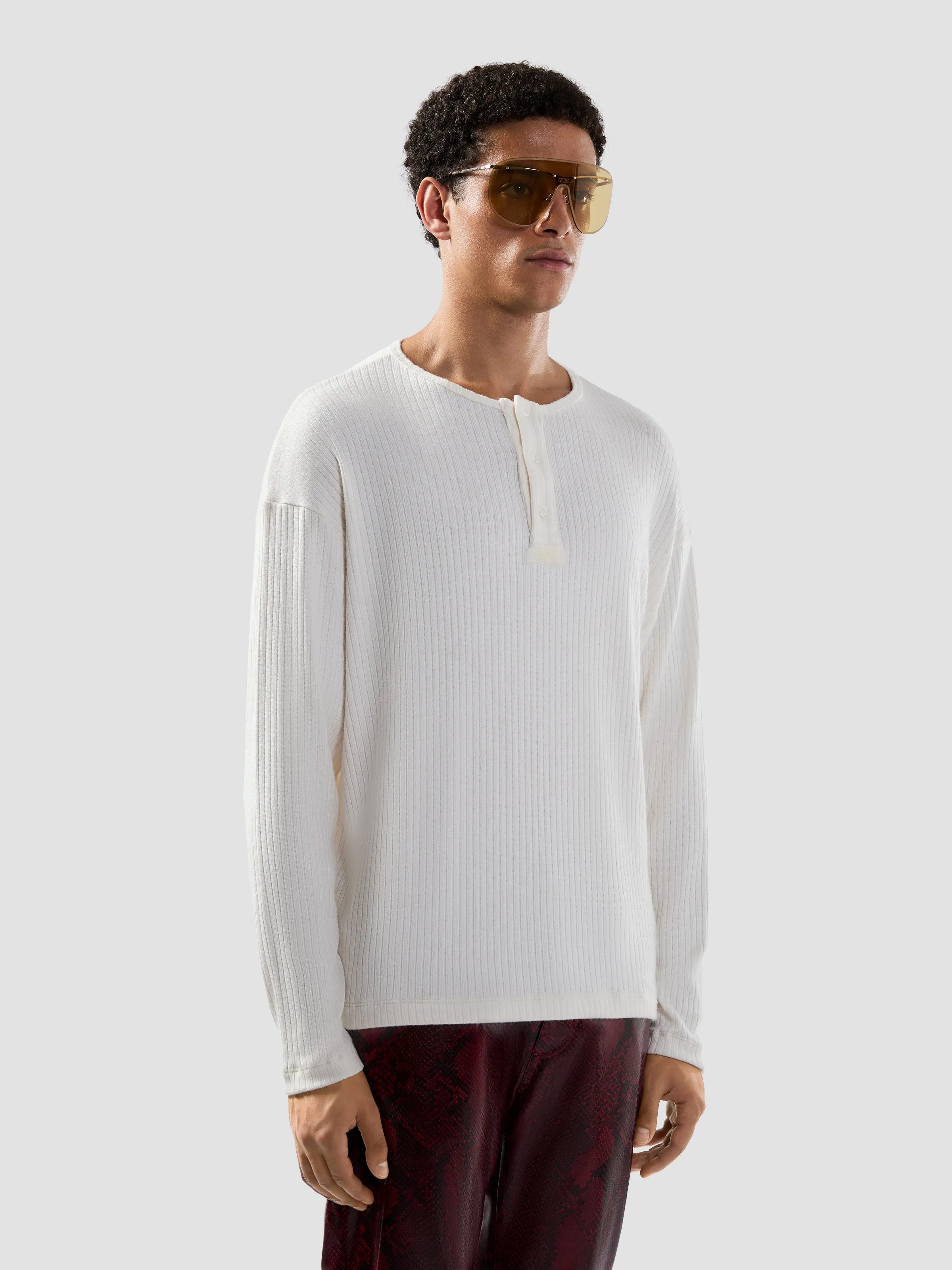 Maglia serafino a maniche lunghe con logo patch sold by GCDS product image thumbnail 4