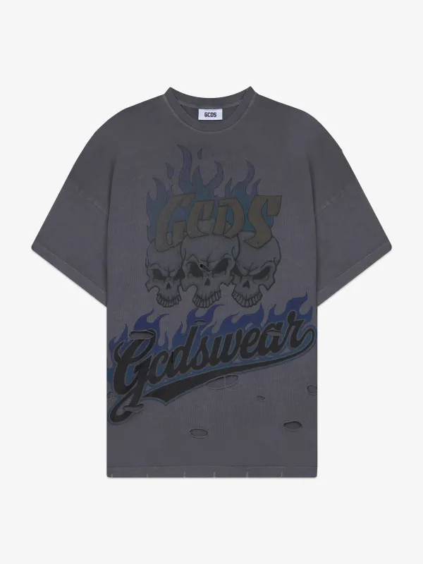 T-shirt con stampa Riders made by GCDS