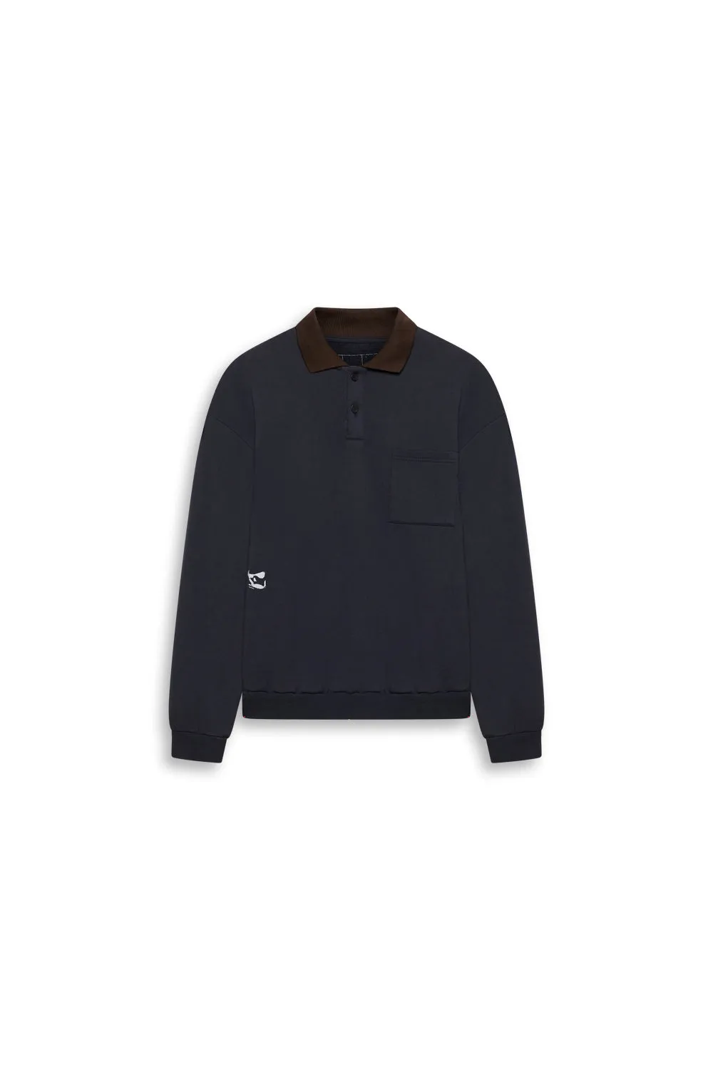 GR10K REPLICATED 30001 POLO SWEATSHIRT - NAVY sold by GR10K