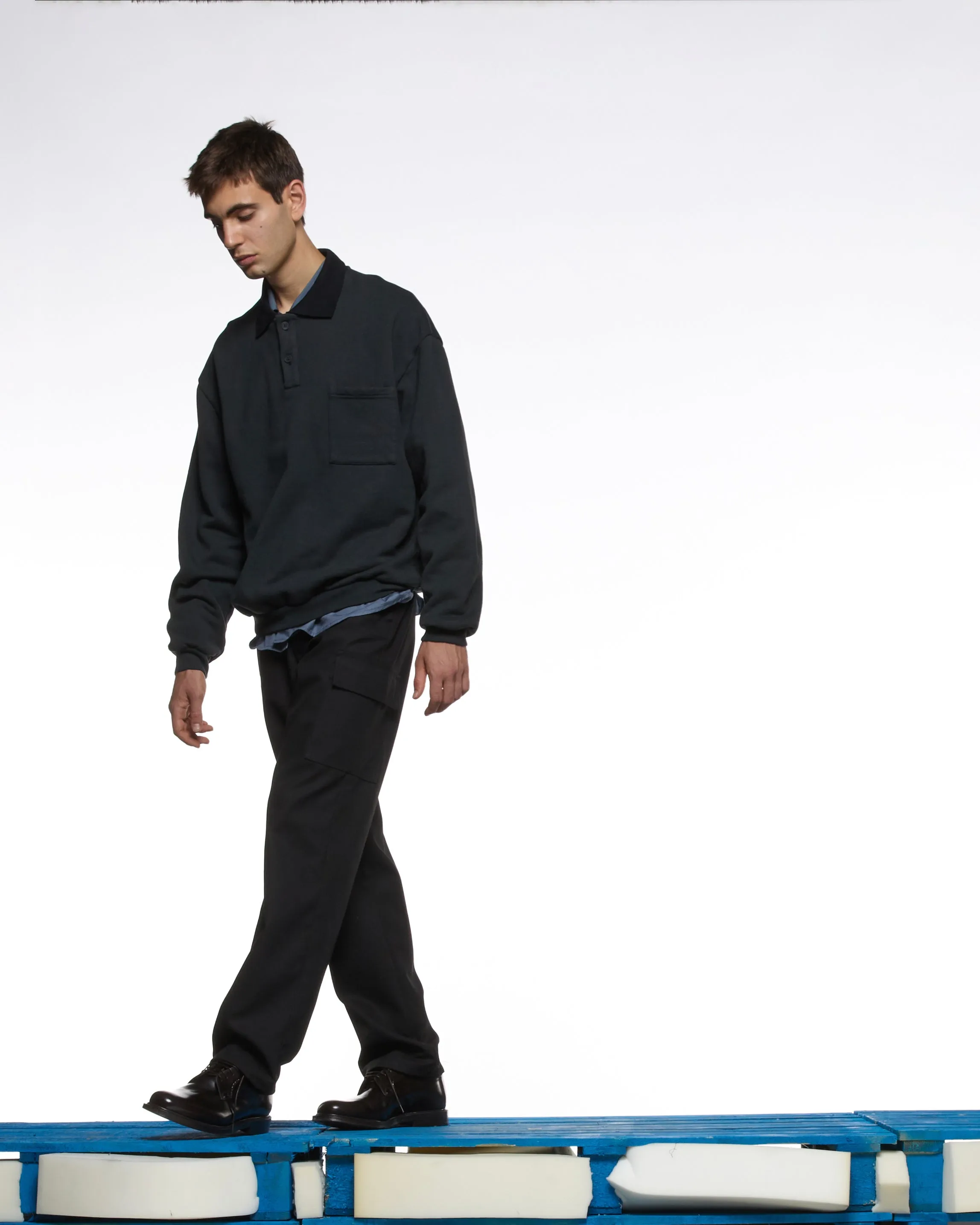 GR10K REPLICATED 30001 POLO SWEATSHIRT - NAVY sold by GR10K product image thumbnail 3