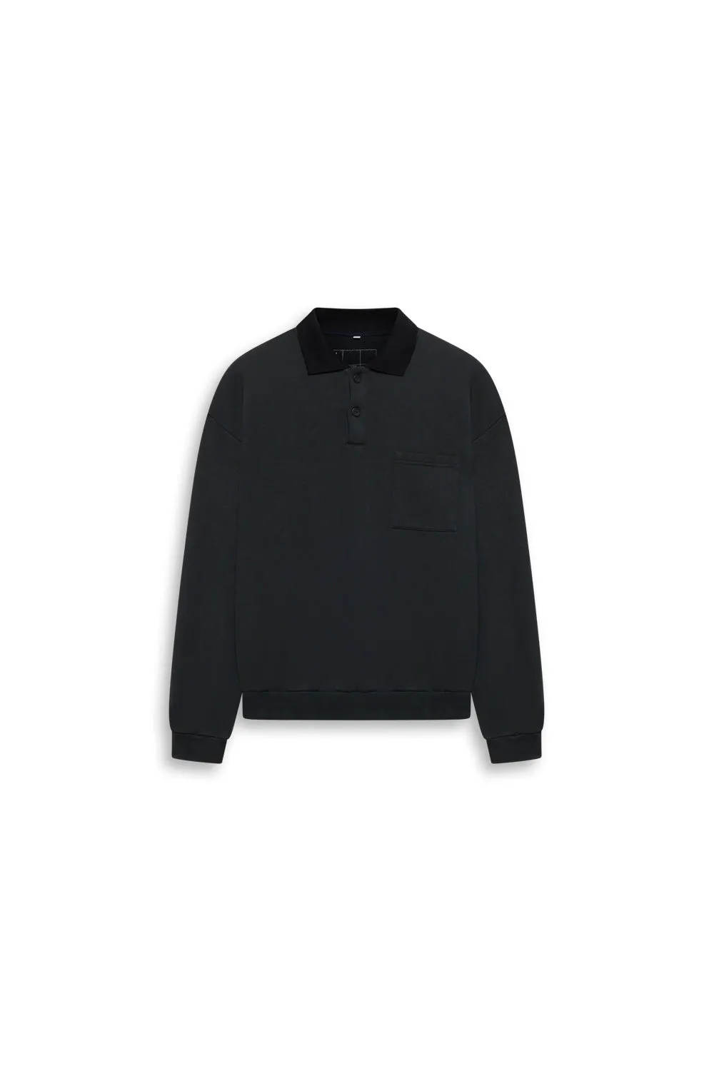 GR10K 30001 REPLICATED POLO SWEATSHIRT - PHANTOM BLACK sold by GR10K