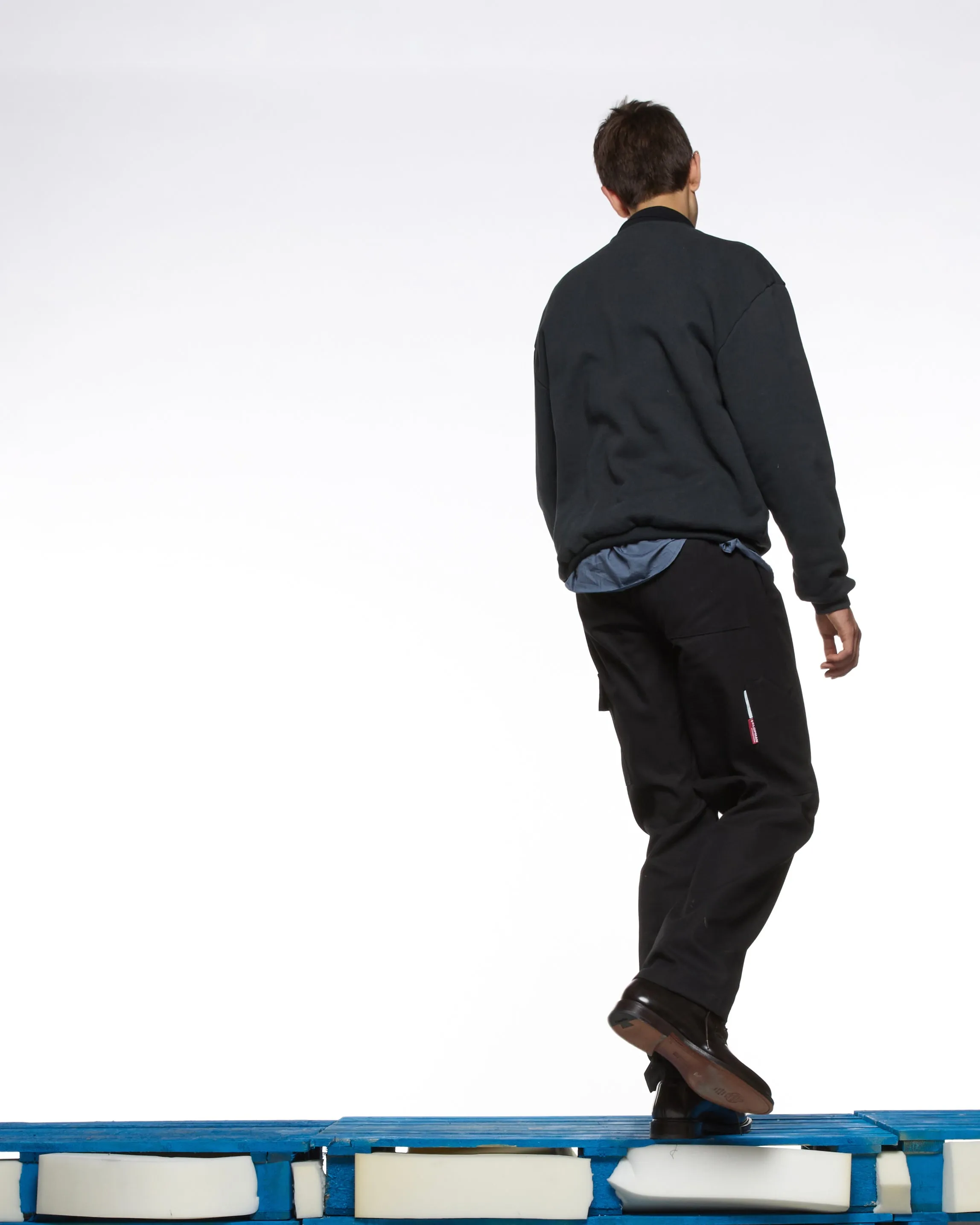 GR10K 30001 REPLICATED POLO SWEATSHIRT - PHANTOM BLACK sold by GR10K product image thumbnail 4