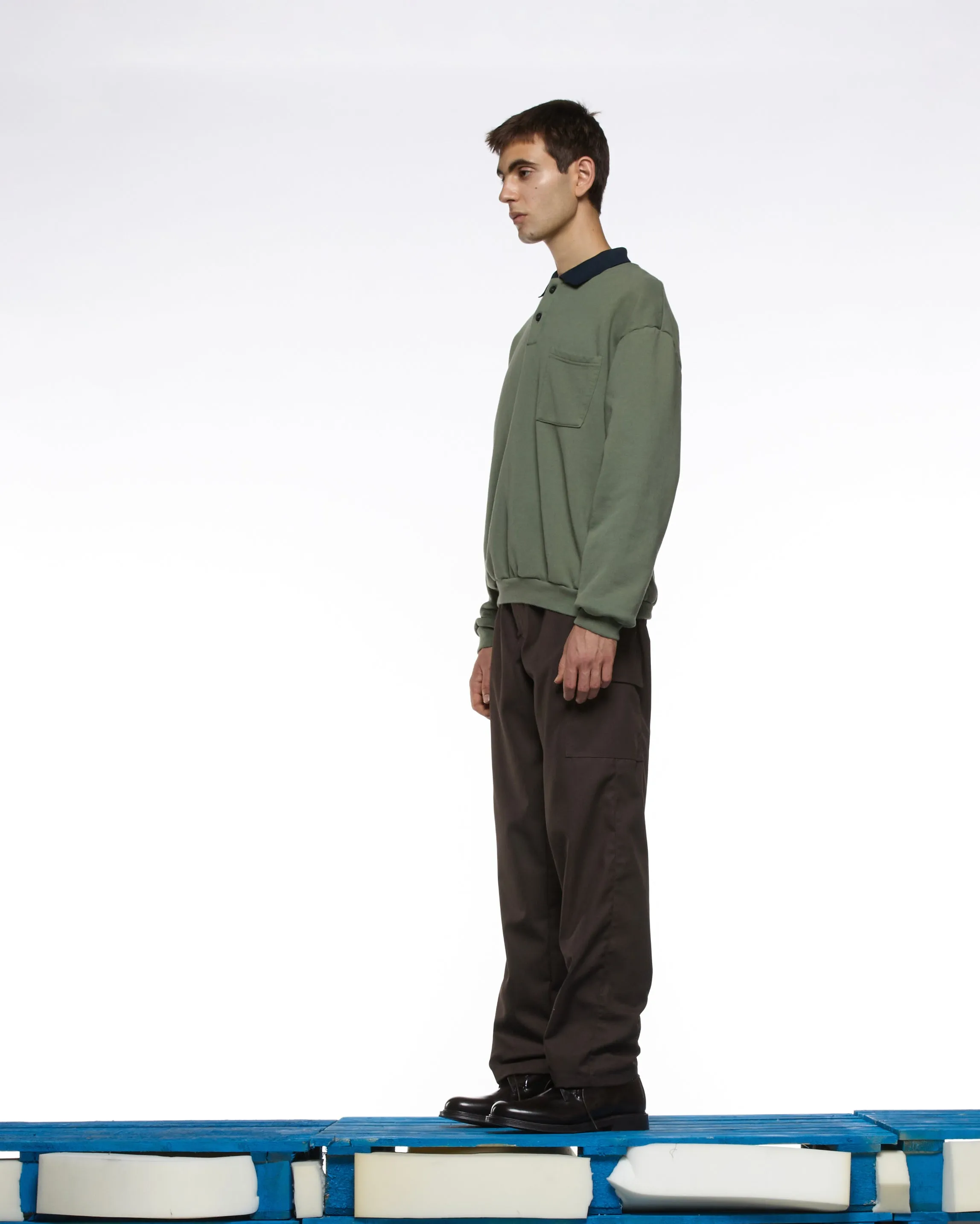 GR10K 30001 REPLICATED POLO SWEATSHIRT SEASONAL - SAGE GREEN sold by GR10K product image thumbnail 4