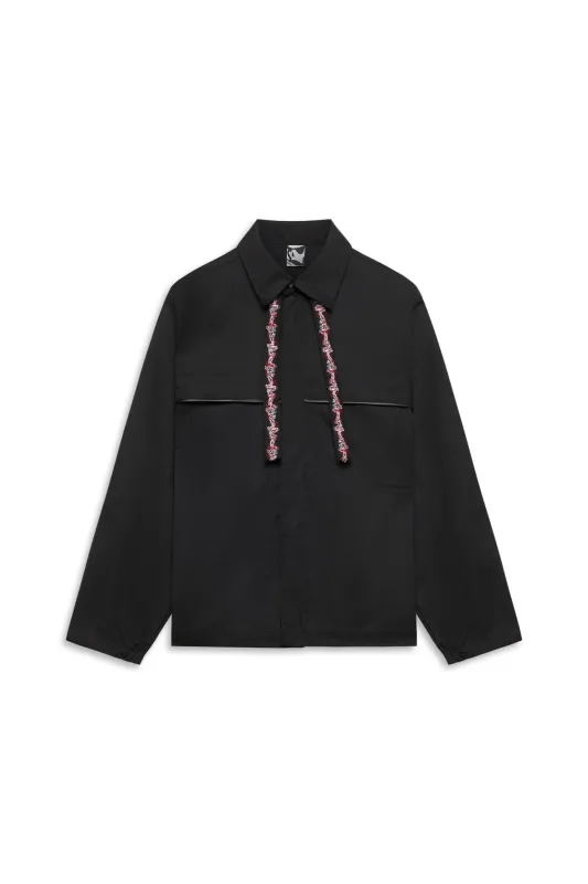 GR10K PIPING RIPSTOP OVERSHIRT -  BLACK made by GR10K