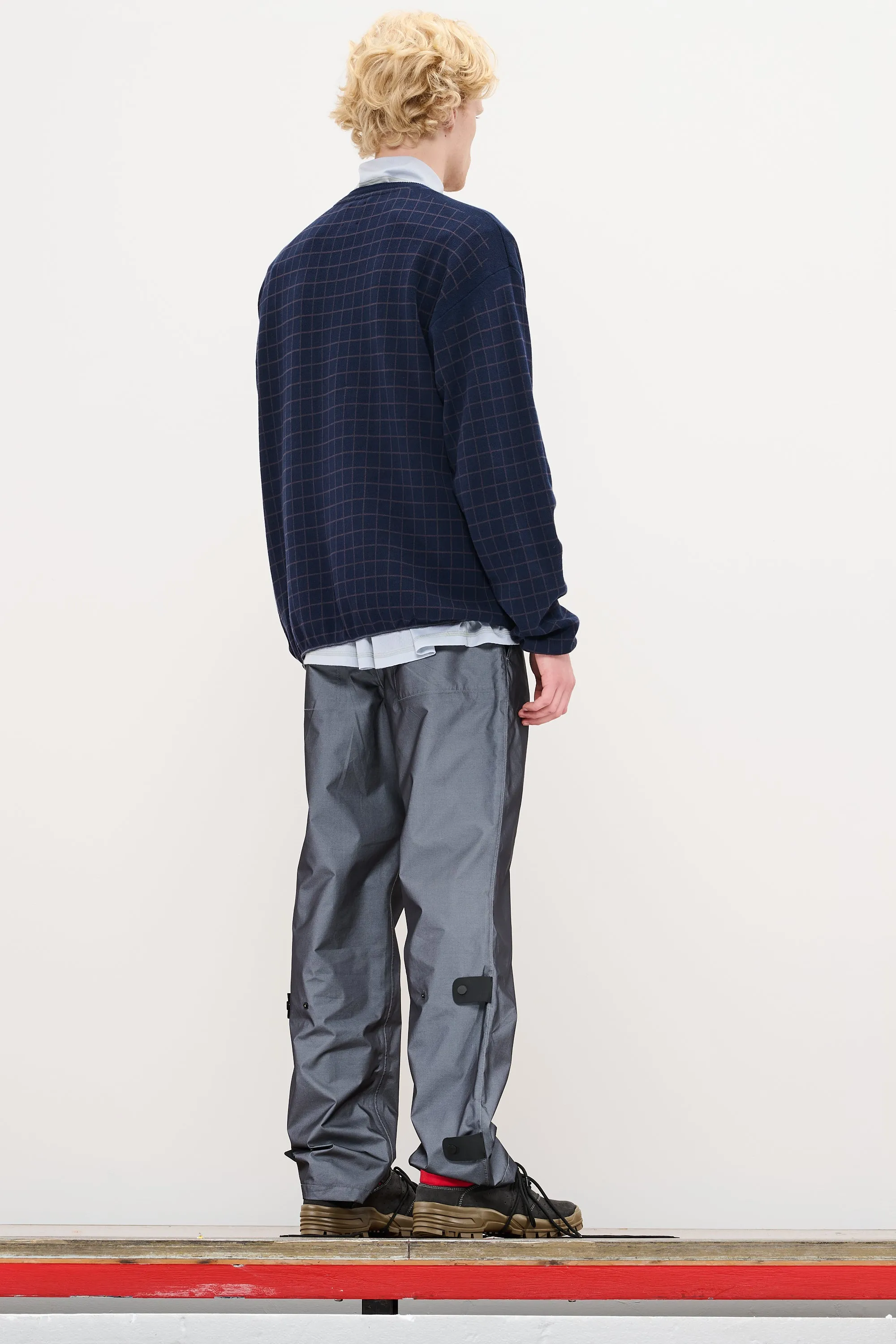 CHECKED LONGSLEEVE KNIT - DARK NAVY sold by GR10K product image thumbnail 3