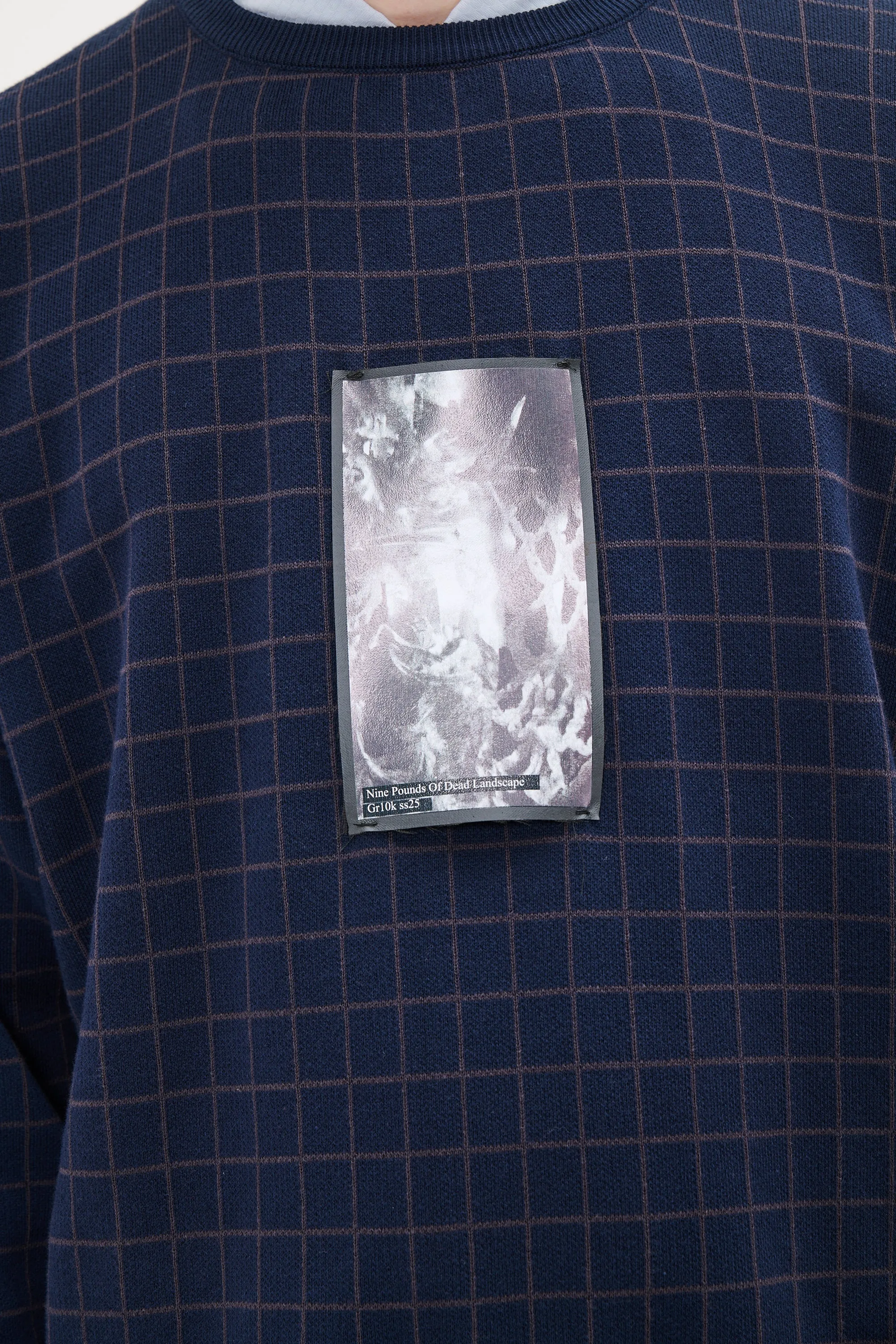 CHECKED LONGSLEEVE KNIT - DARK NAVY sold by GR10K product image thumbnail 4