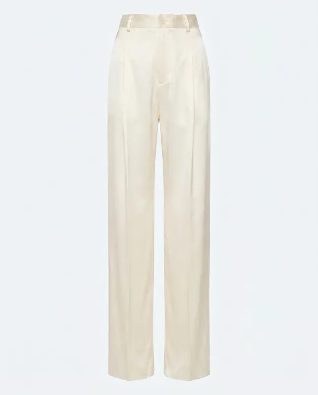 Silky Twill Relaxed Pleated Pant made by LAPOINTE
