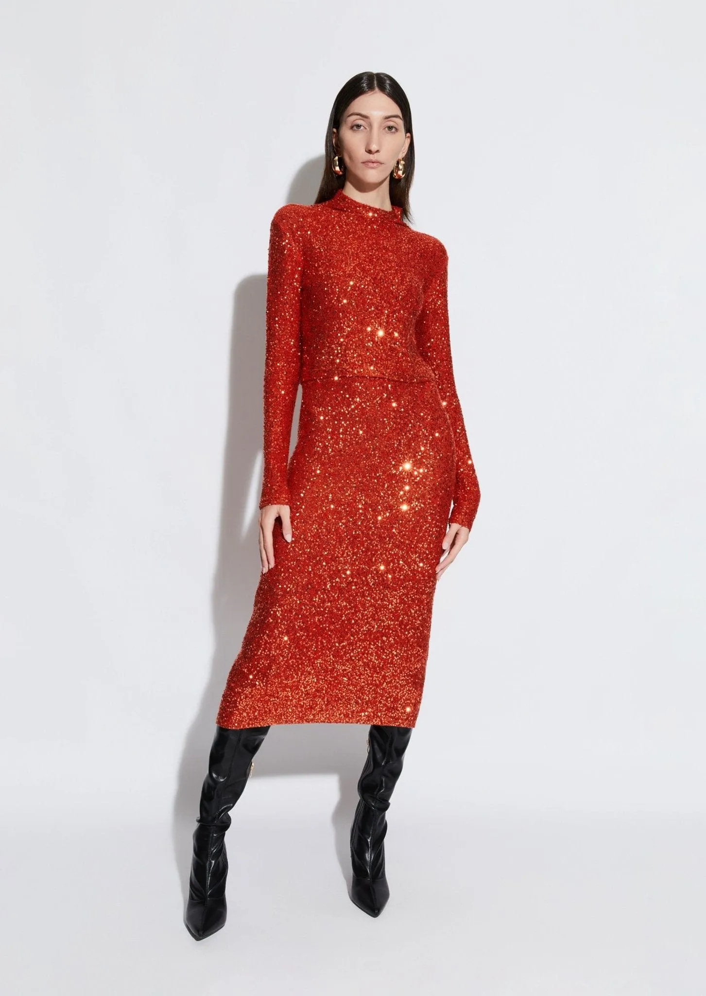 Sequin Cashmere Cropped Top sold by LAPOINTE