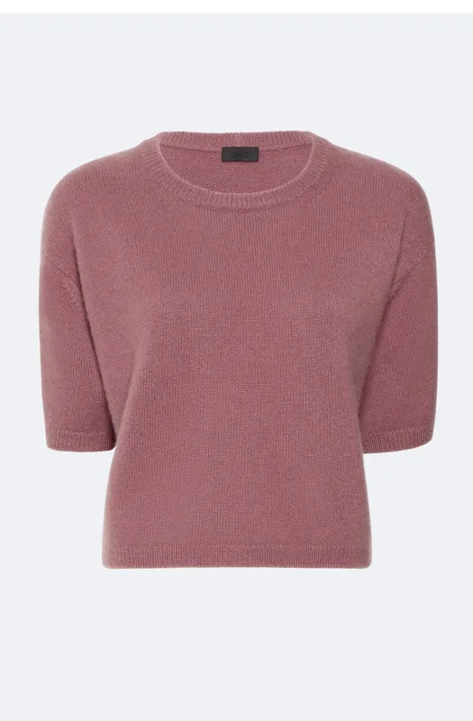 Cashmere Short Sleeve Sweater made by LAPOINTE