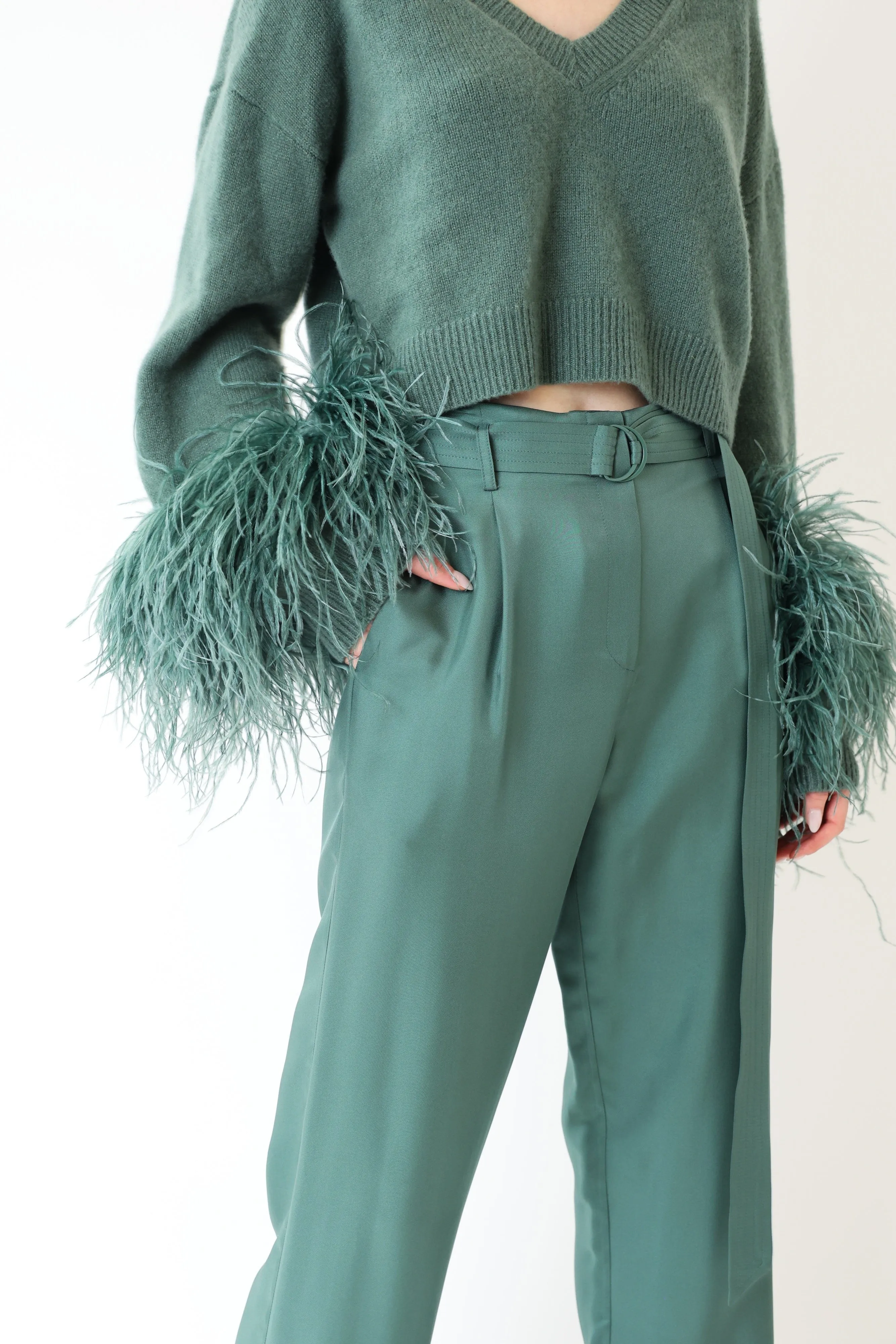 Silky Twill Belted Pant sold by LAPOINTE product image thumbnail 3