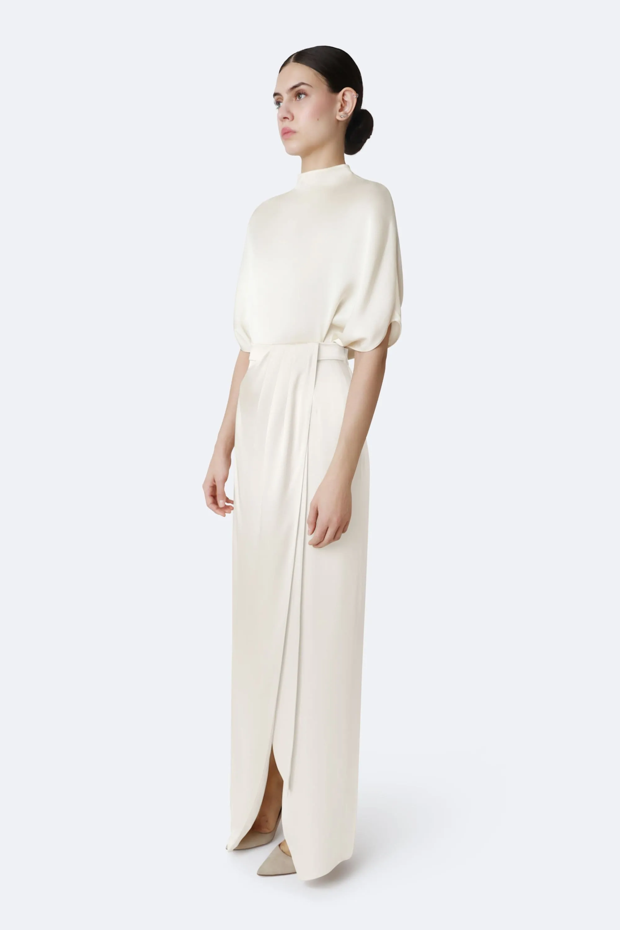 Satin Wrap Maxi Skirt sold by LAPOINTE product image thumbnail 3