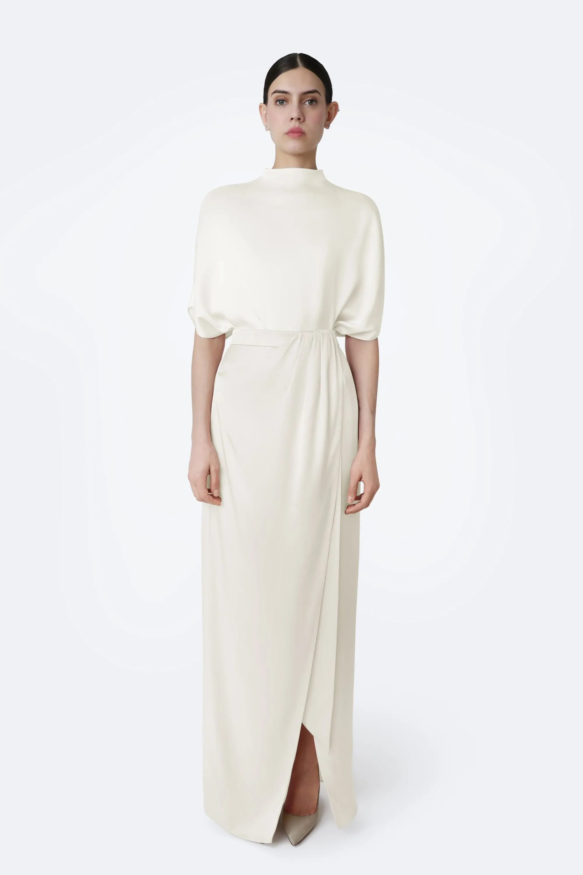 Satin Wrap Maxi Skirt sold by LAPOINTE