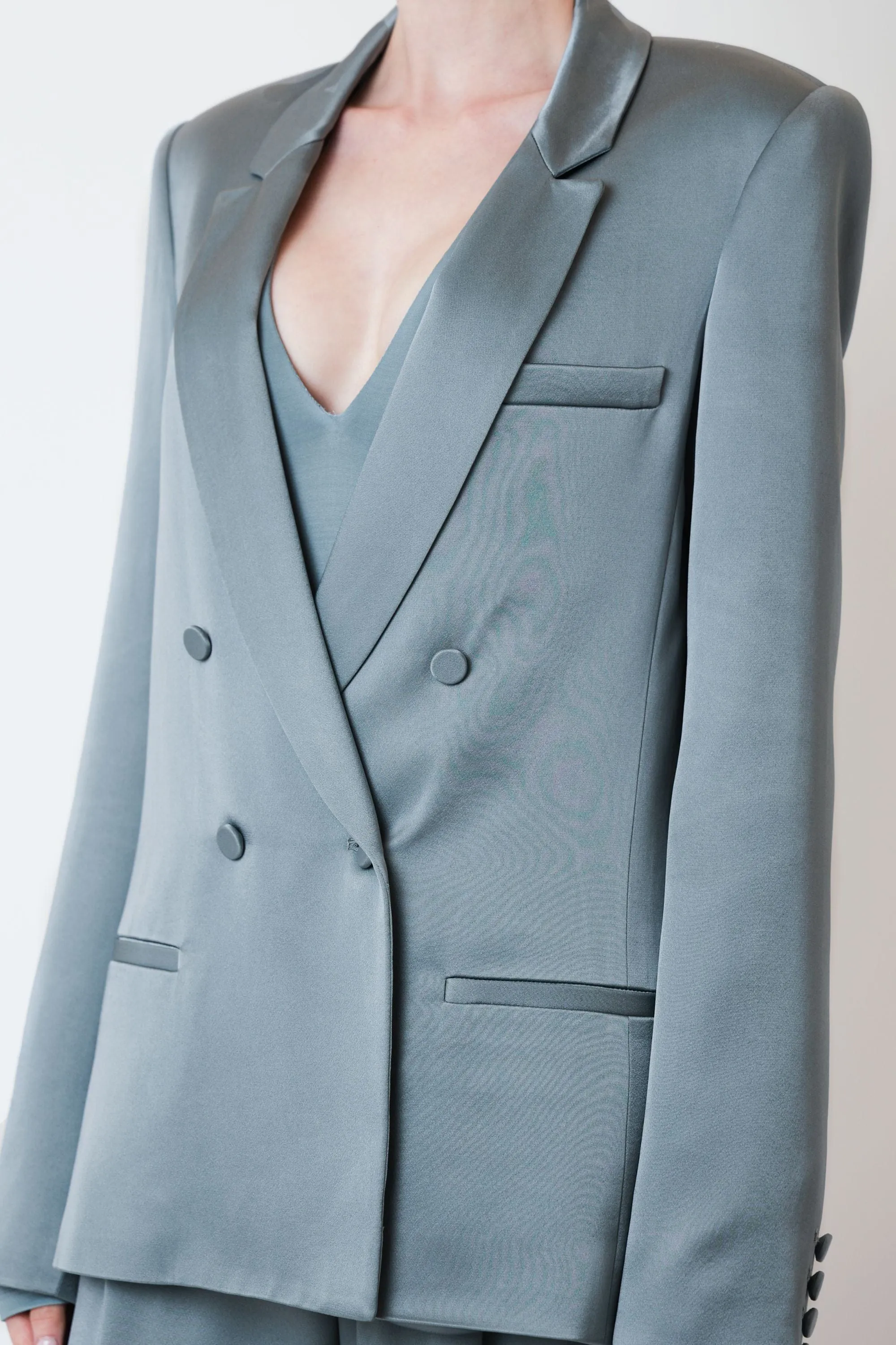 Satin Double Breasted Blazer sold by LAPOINTE product image thumbnail 3