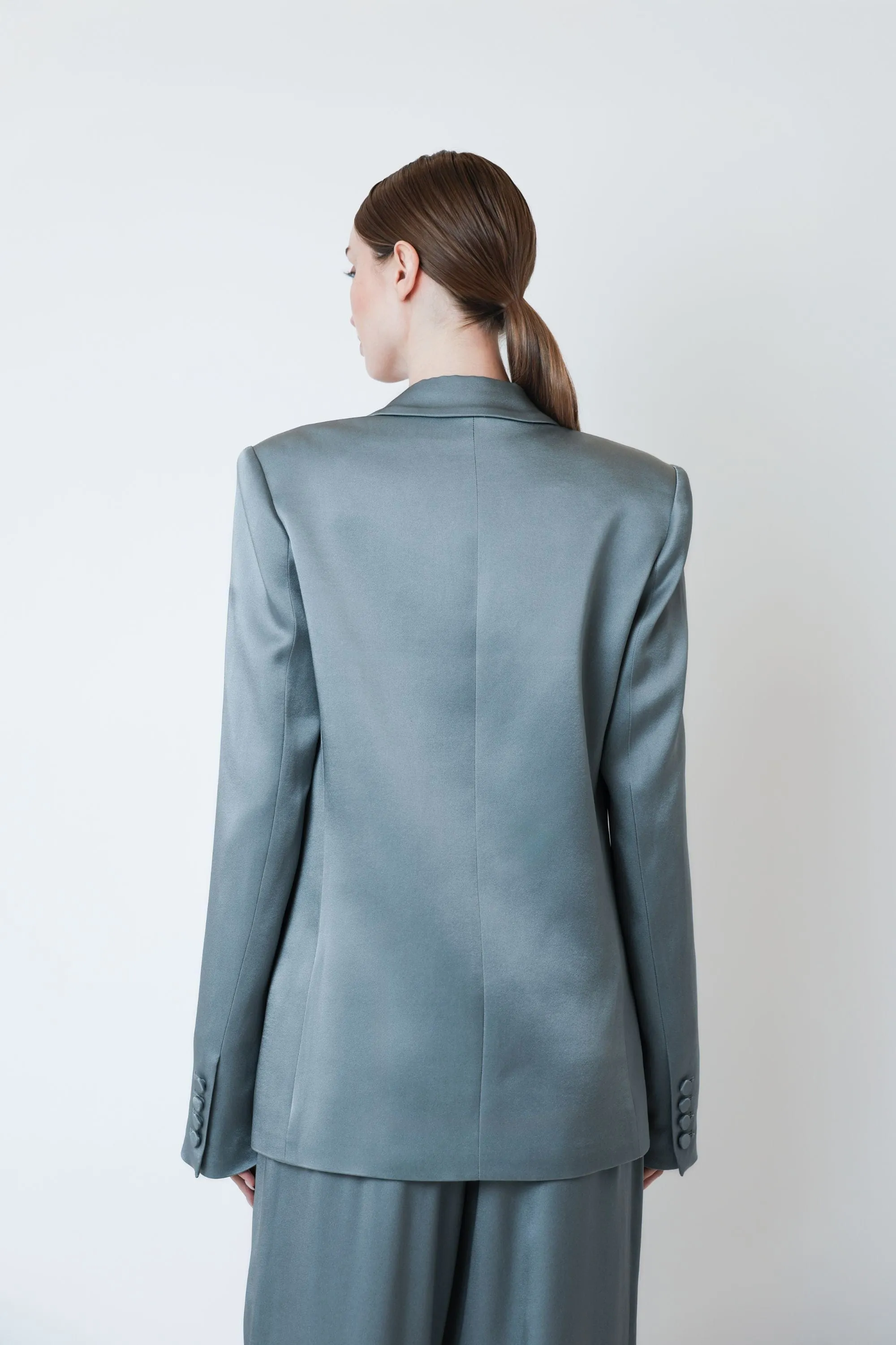 Satin Double Breasted Blazer sold by LAPOINTE product image thumbnail 2