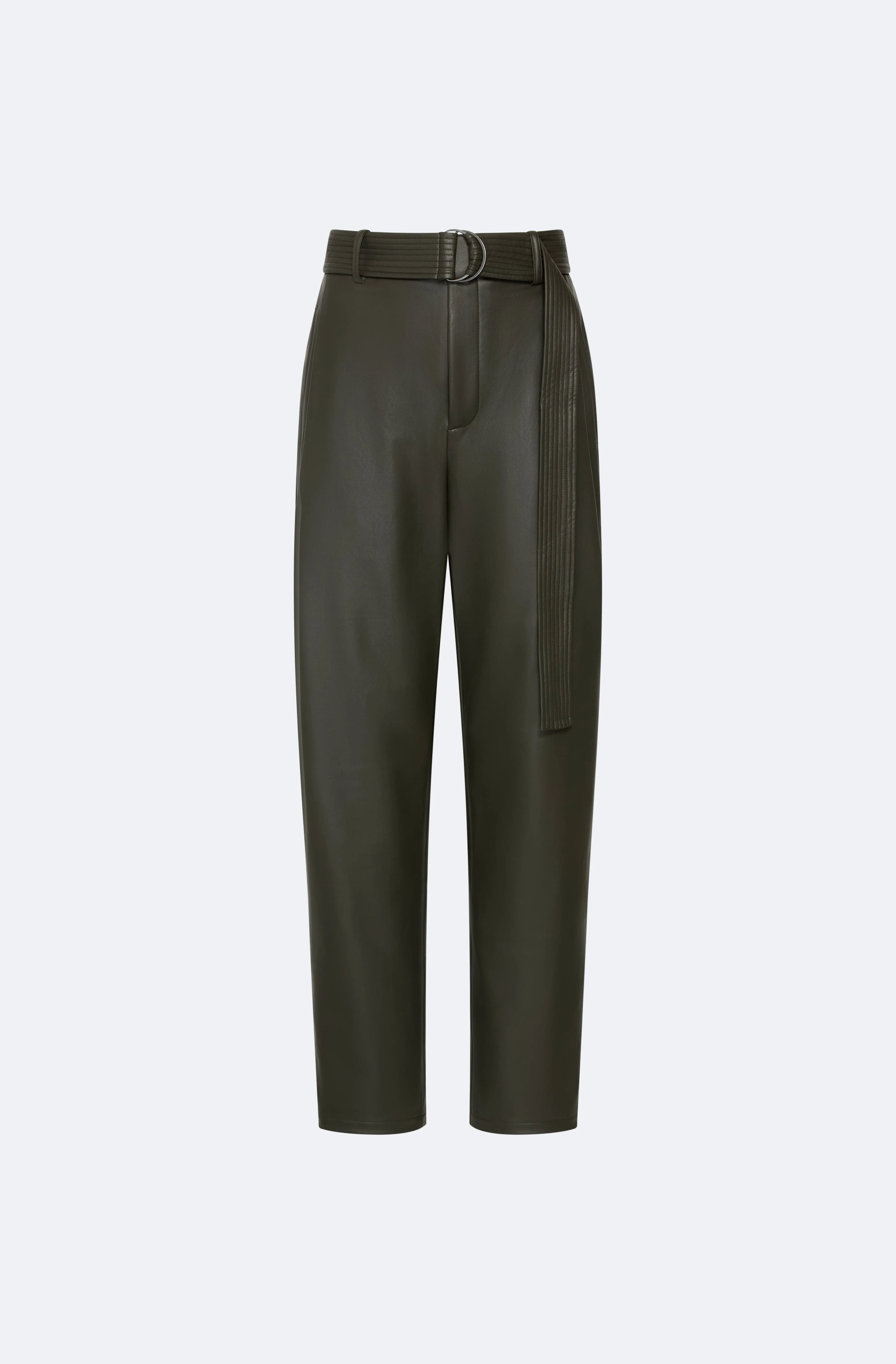 Stretch Faux Leather Belted Tapered Trouser sold by LAPOINTE product image thumbnail 4