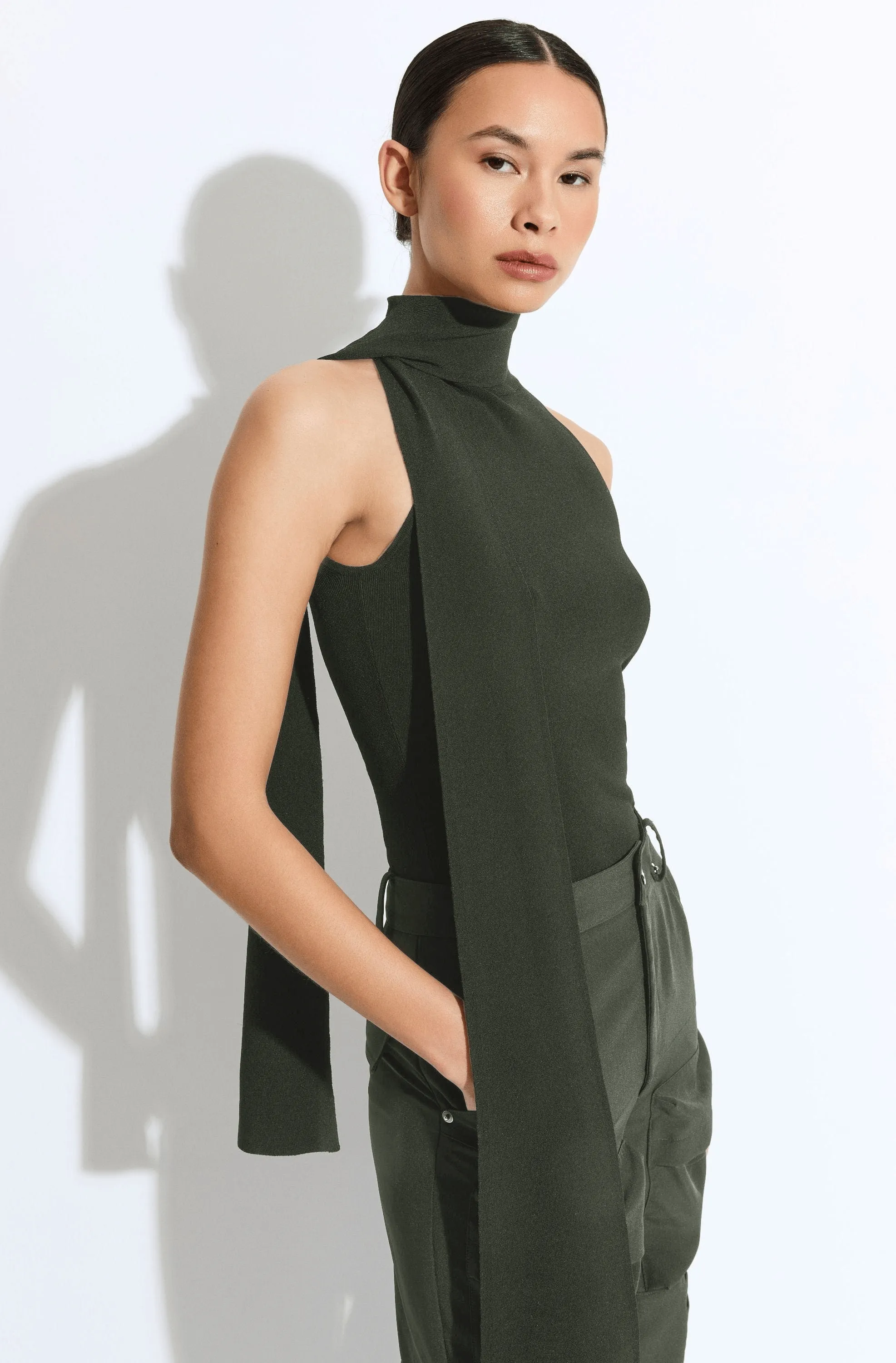 Matte Viscose Halterneck Top sold by LAPOINTE