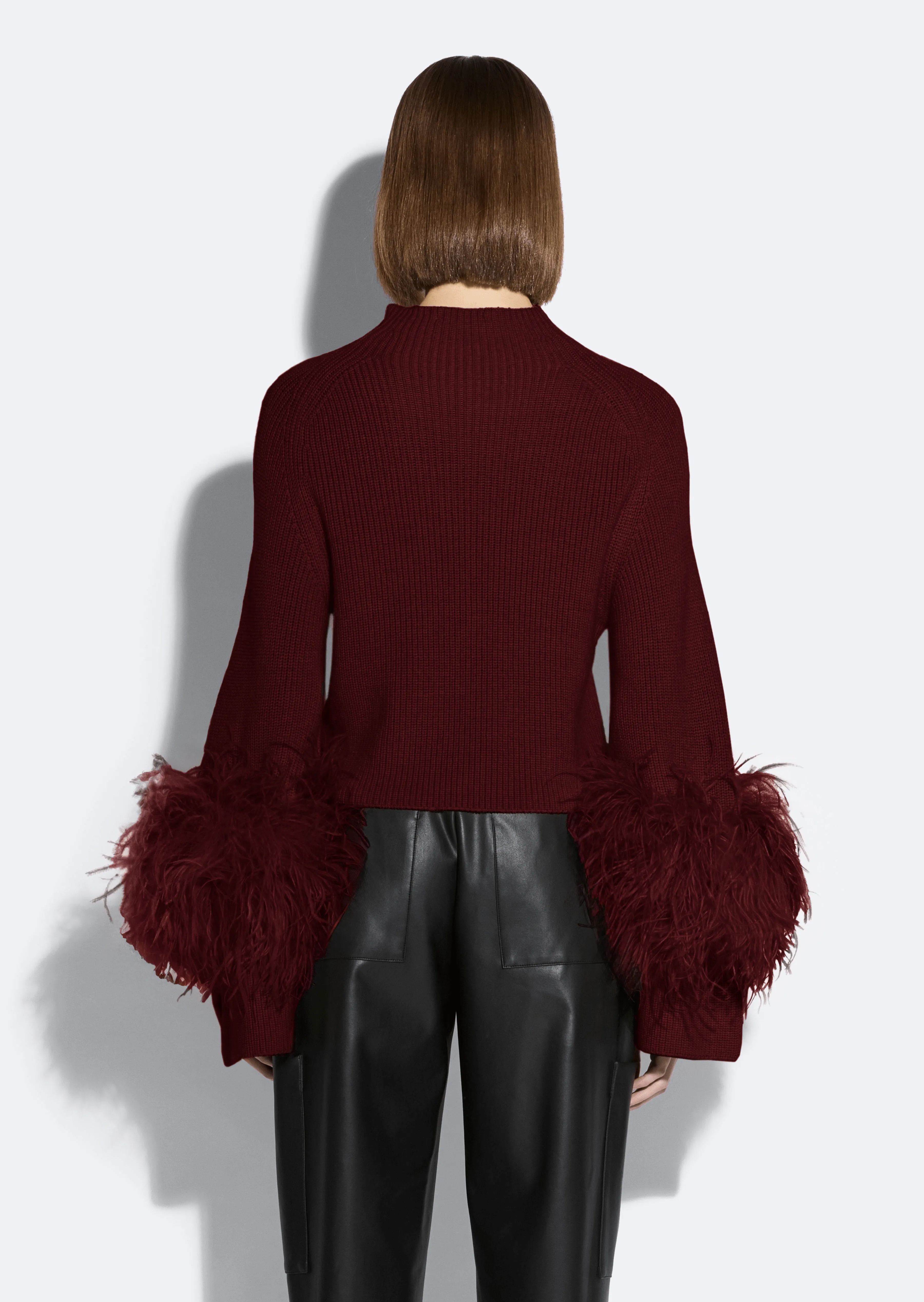 Merino Mock Neck Sweater With Feathers sold by LAPOINTE product image thumbnail 2