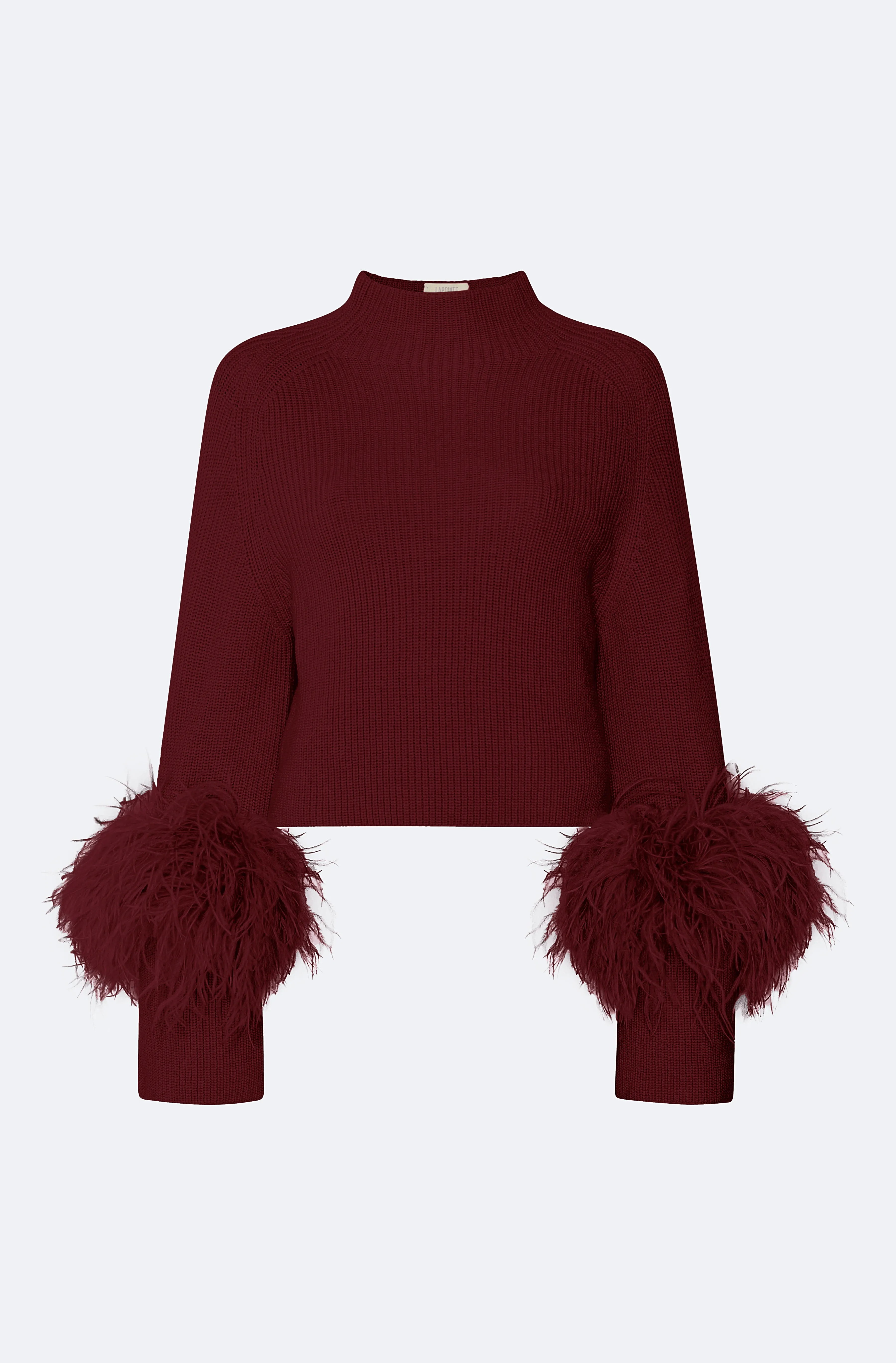 Merino Mock Neck Sweater With Feathers sold by LAPOINTE product image thumbnail 3